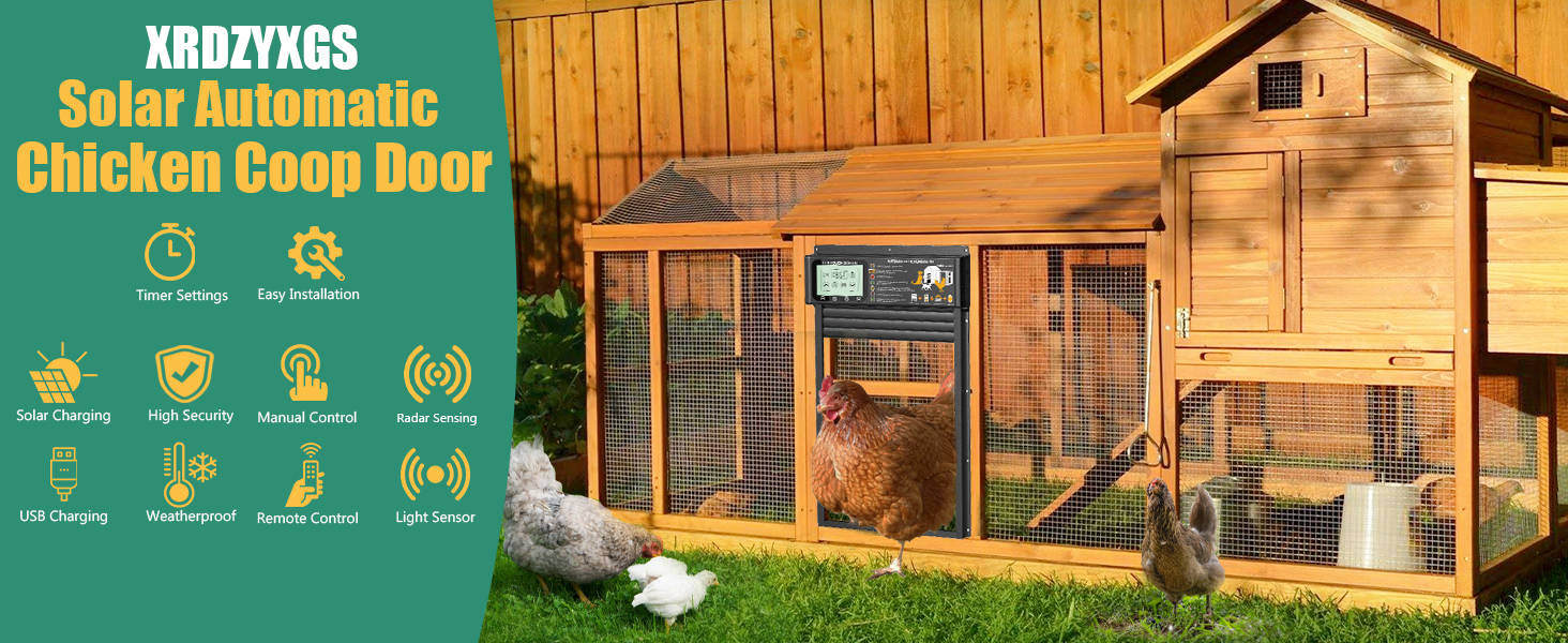 Watch XRDZYXGS Automatic Chicken Coop Door Solar Powered on Amazon