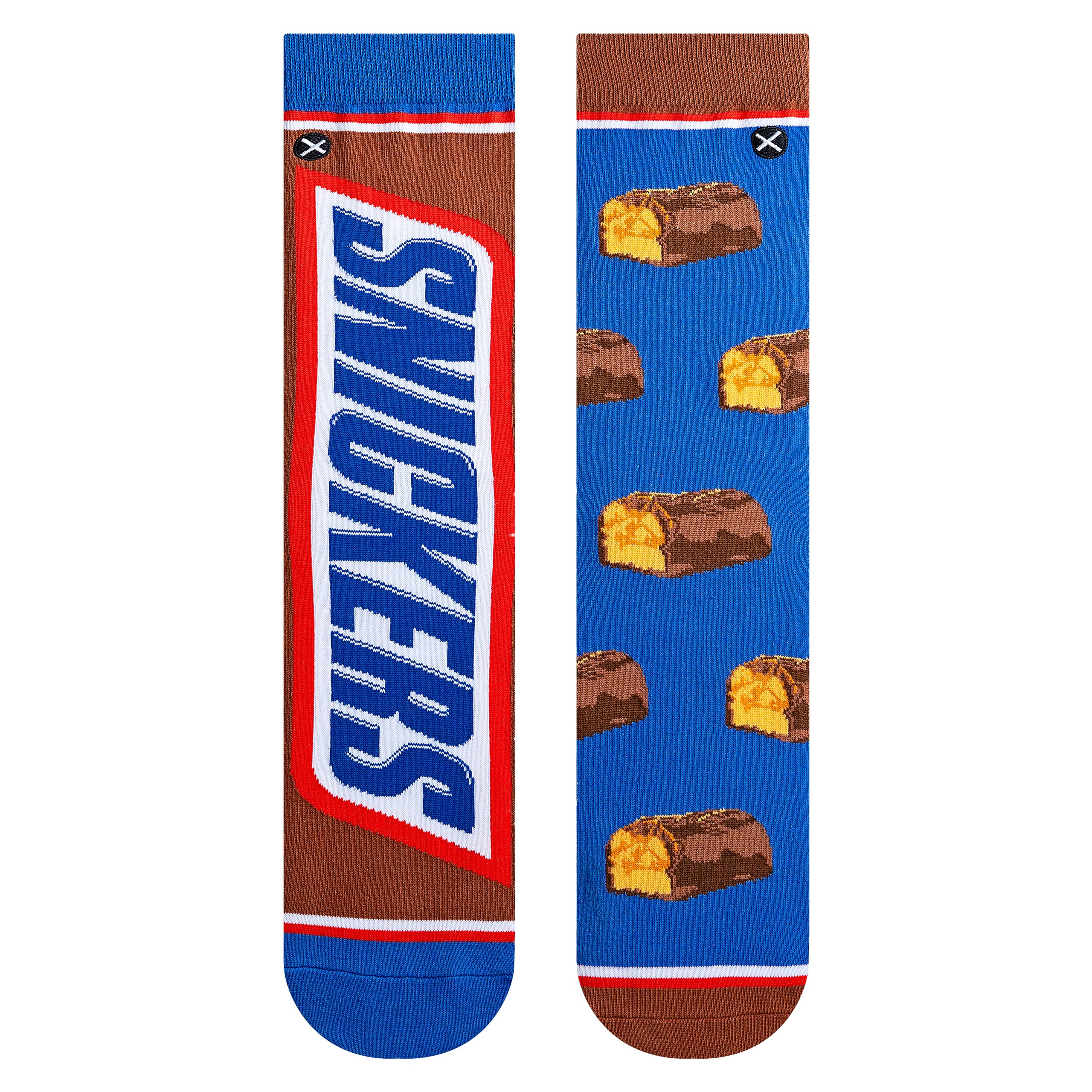 Odd Sox Men's Snickers Split Crew Socks, Large