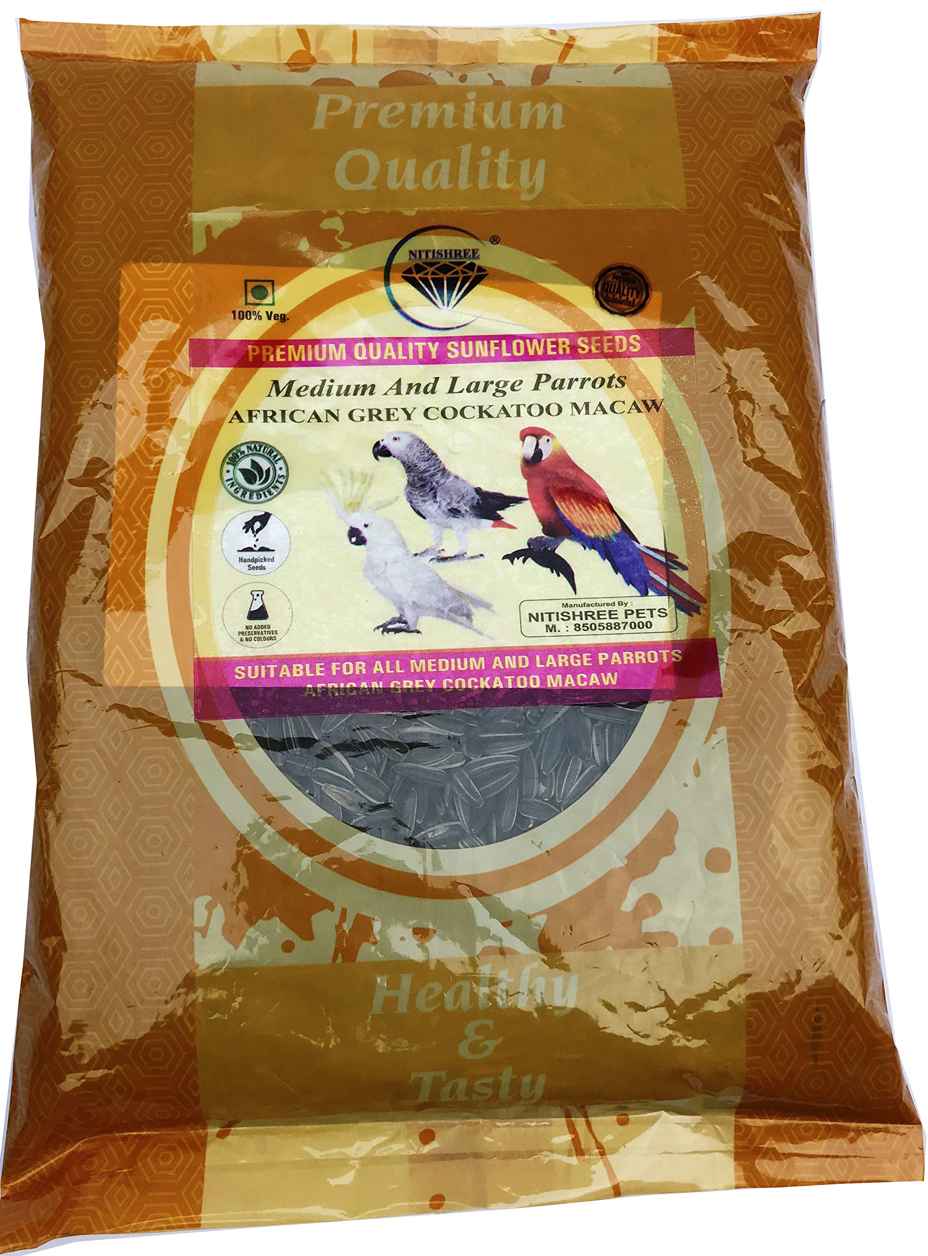 Nitishree® Sunflower Seeds for Gray Parrot,Indian Parrot, Conures, Cockatiel, WoodPeckers, Finches, Chickadees, Cardinals,Macaw,Cockatoo and Exotic Birds Food 1Kg (B08SFPCLRW) Amazon Price History, Amazon Price Tracker