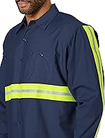 Vista 4 de Red Kap Camisa de trabajo industrial con cuello forrado de 2 piezas para hombre