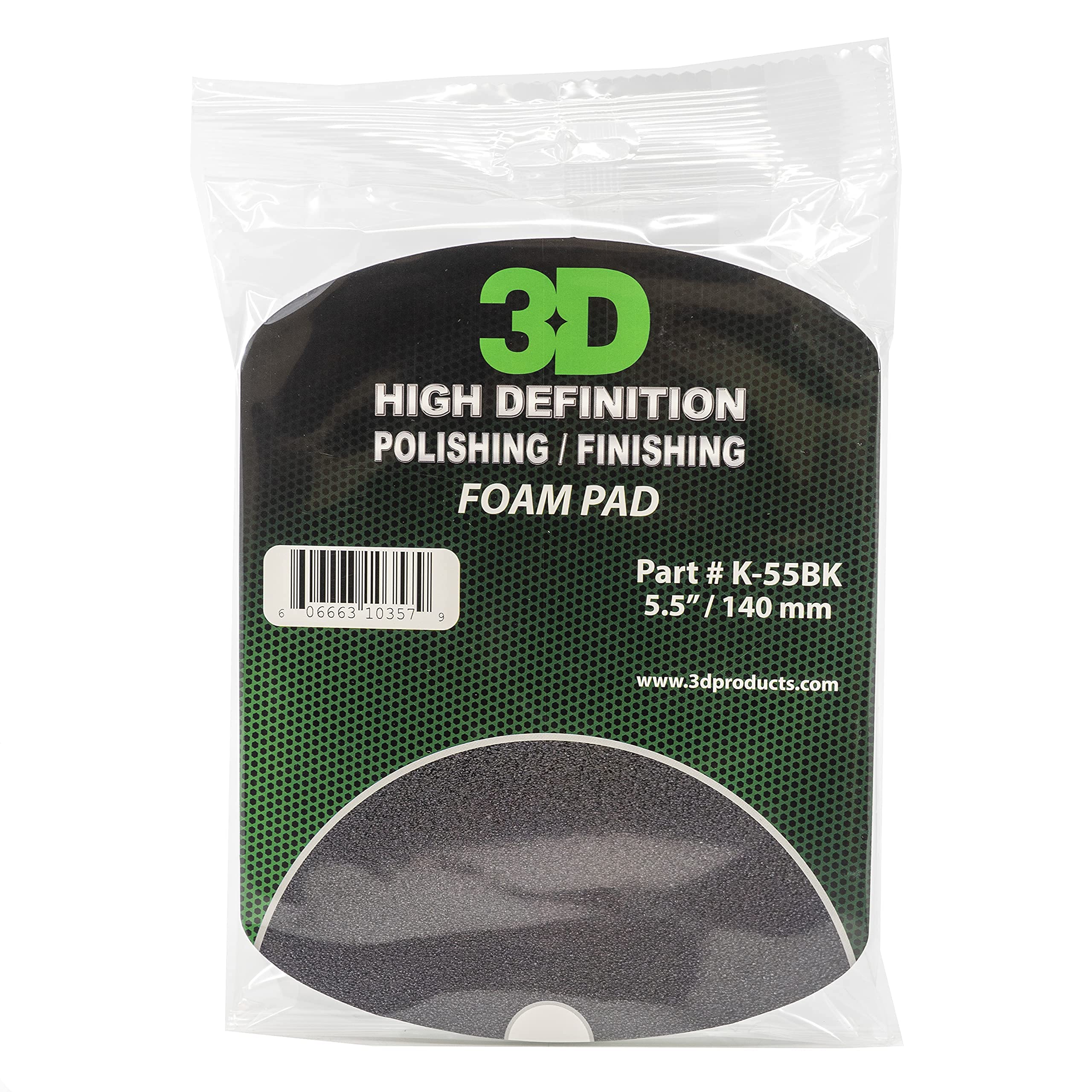 3D 5.5” Black Foam Cutting Pad – Heavy Cutting Buffing Pad for Paint Correction | Removes Swirls, Scratches & Oxidation | Rotary & DA Safe | USA Made