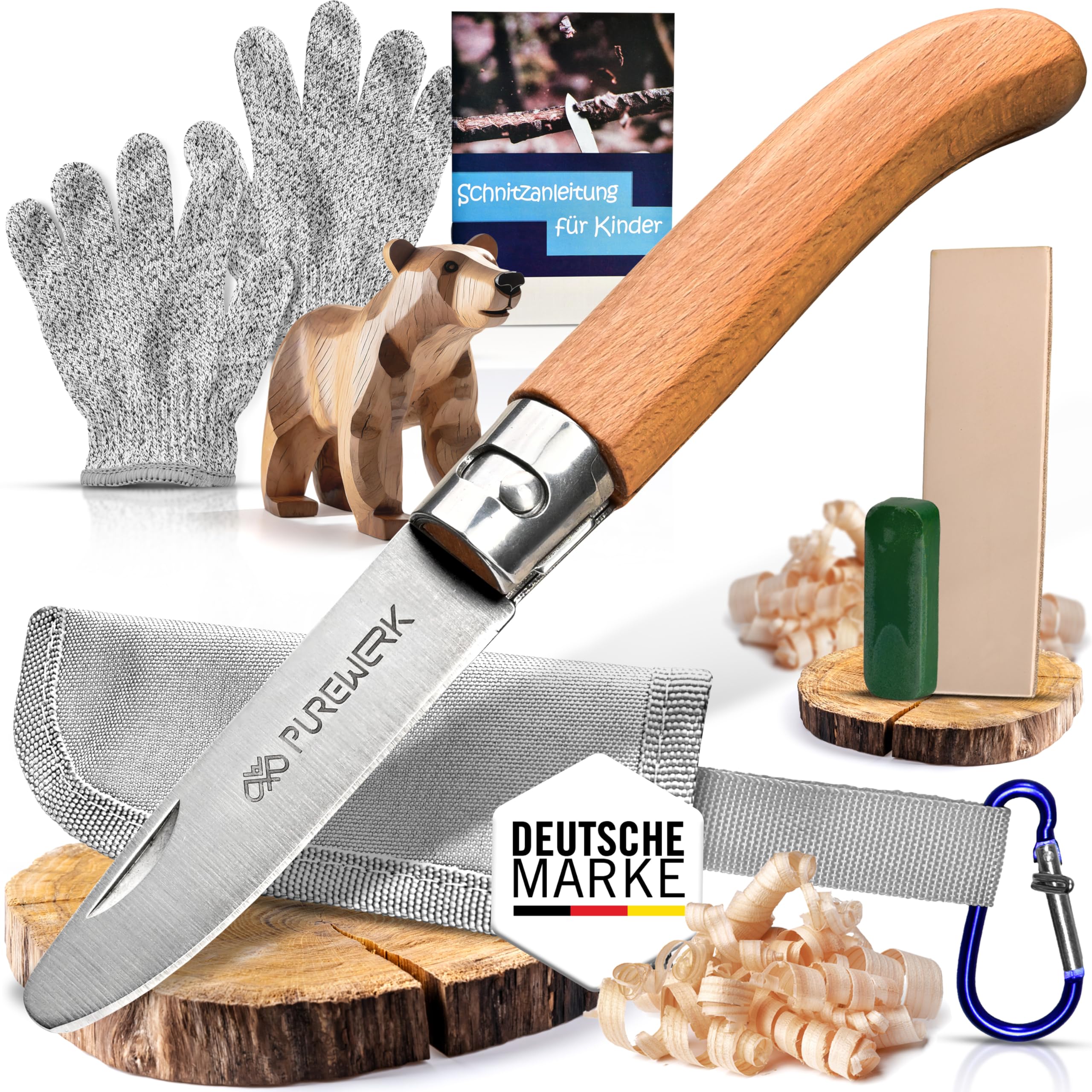 PUREWERK® Kinderschnitzmesser-Set