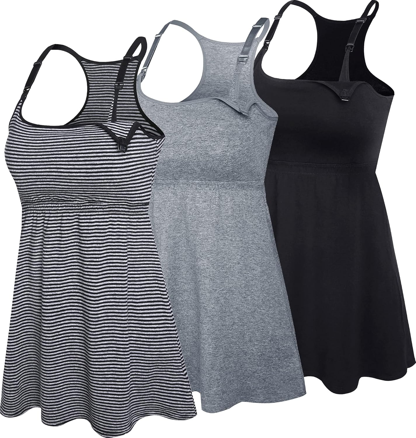 Womens Cotton Maternity Nursing Tank Tops with Shelf Bra Breastfeeding Camisole Shirts at  Women’s Clothing store