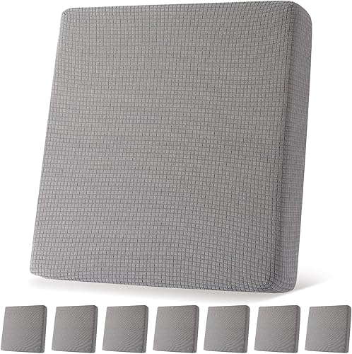 Newwiee 8 fundas de cojín elásticas para sofá para patio, fundas de cojín para exteriores, fundas de sofá de repuesto, funda de asiento suave,