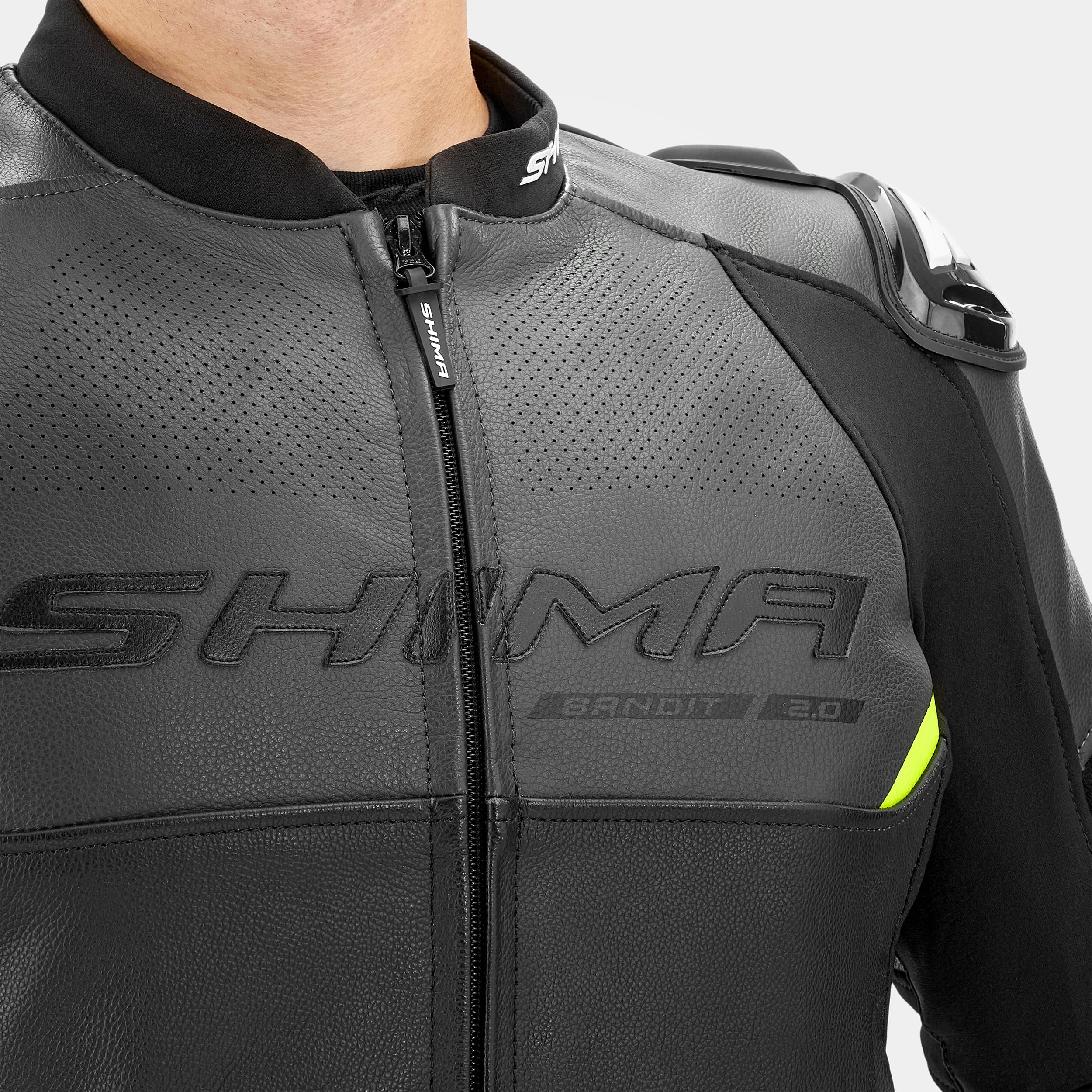 SHIMA Bandit 2.0 Motorrad Jacke Hose Herren mit Protektoren AirForce Rückenprotektor Leder Motorradkombi Sommer | Wetterfester Fahrkomfort