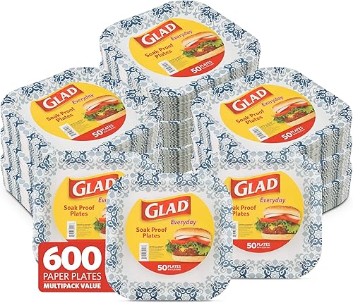 Miniatura 9 de Glad - Platos de papel desechables cuadrados para todas las ocasiones