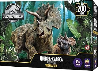 Jurassic World, quebra cabeça Triceraptos, 200 peças- Mimo brinquedos