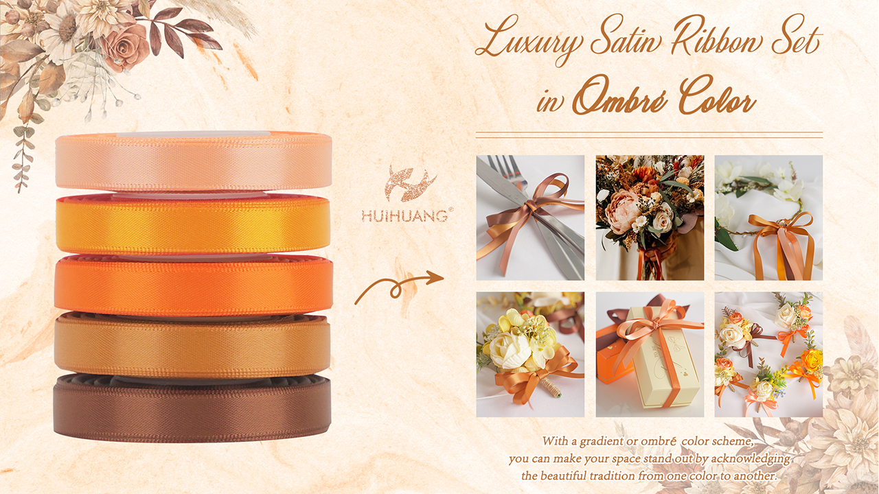 Amazon.com: HUIHUANG Satin Ribbon 3/8 inch Orange Terracotta