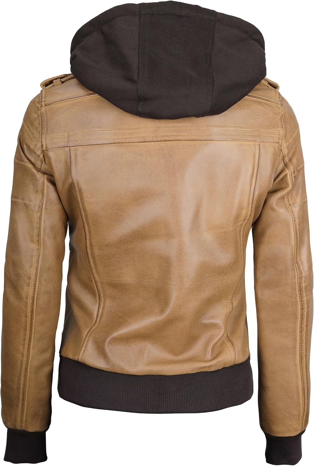 Decrum Detachable Hooded Leather Jacket Women - Real Lambskin Leather Bomber Jacket Women with Hood - Image 4