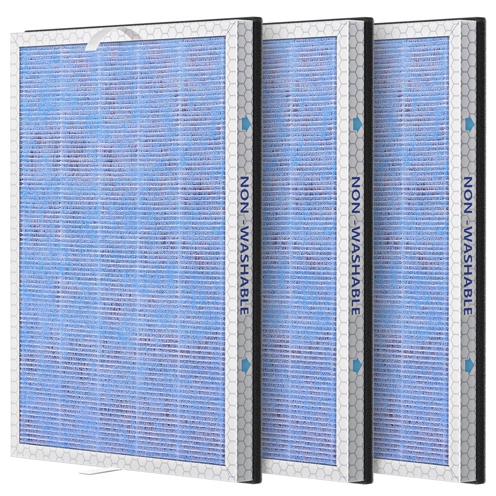 JORAIR 3 Pack MSA3/MSA3S True HEPA Replacement Filter Compatible with Membrane Solutions MSA3 and MSA3S Device, 3-Stage H13 True HEPA Filter, 3 Pack