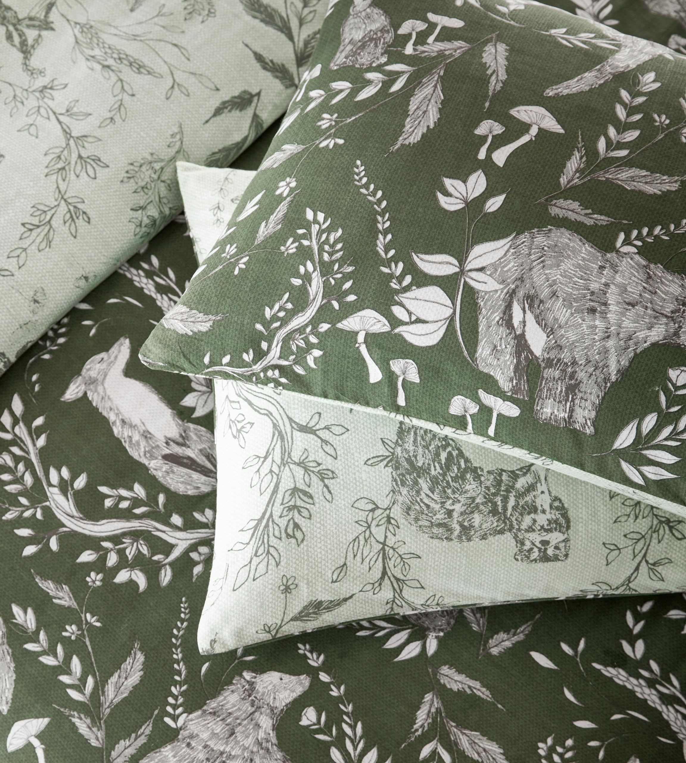 furn. Sea Buckthorn Super King Duvet Cover Set Evergreen