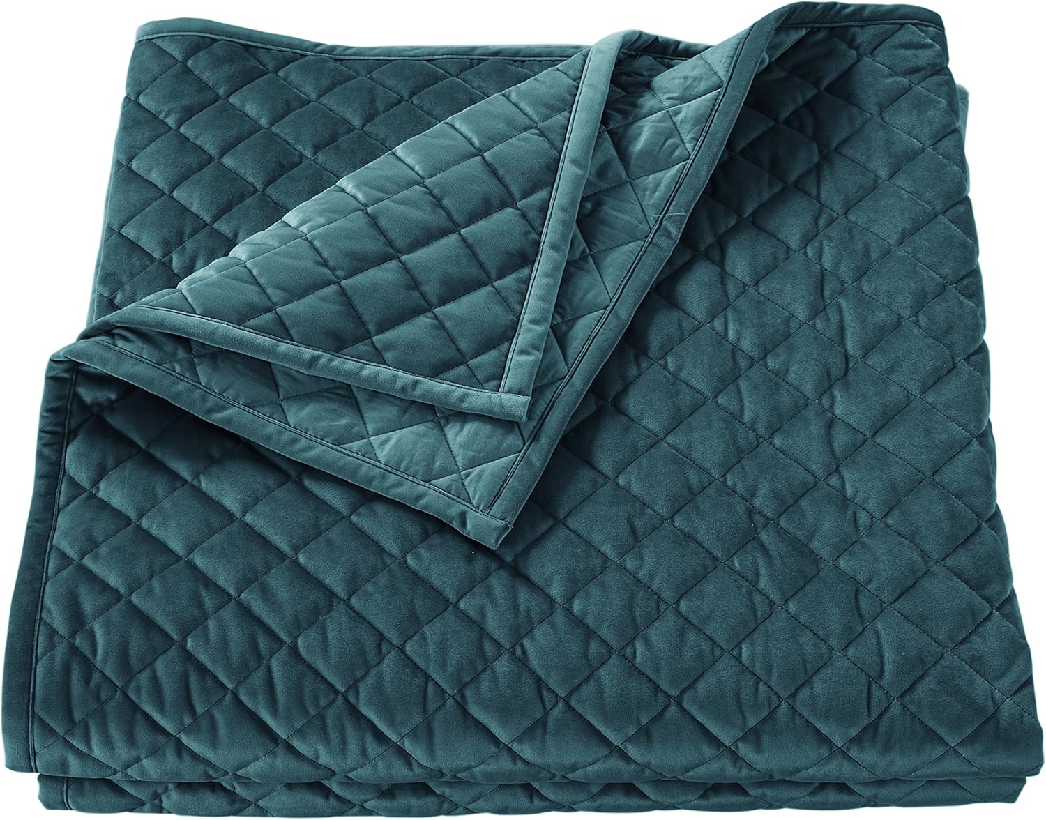 HiEnd Accents Velvet Diamond Quilt, Queen Size, Amethyst Solid Color, Classic Traditional Luxury Bedding, Soft Lightweight Bed Cover