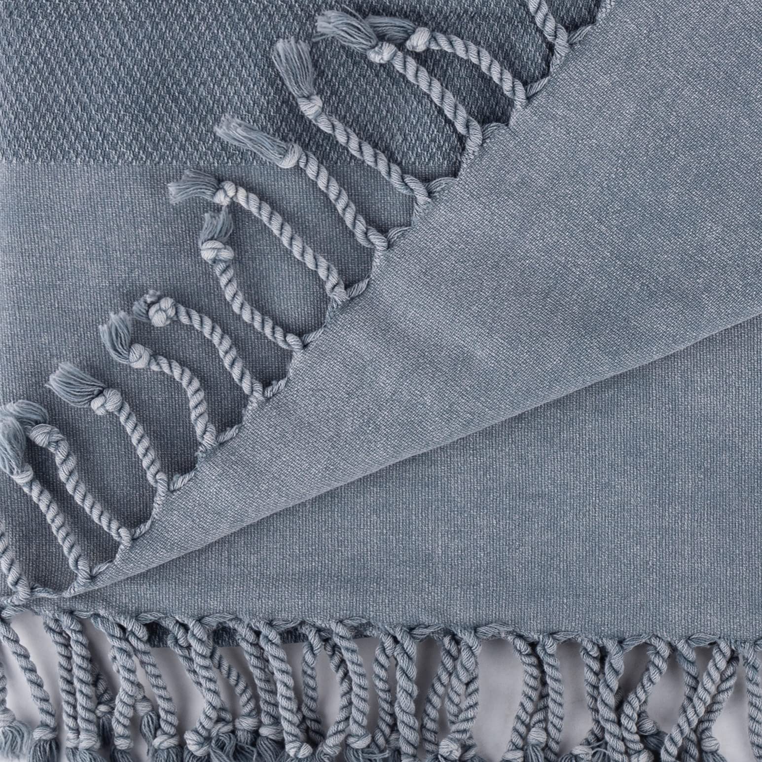 Bersuse 100% Coton - Zuma Serviette Turque - Drap de Bain, Serviette de Plage - Fouta Peshtemal - Oeko-TEX - 83x170 cm, Anthracite