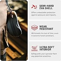 Vista 5 de NoCry - Funda para gafas de seguridad resistente al agua con clip - Soporte grande y resistente para gafas de sol semiduras para hombres y mujeres