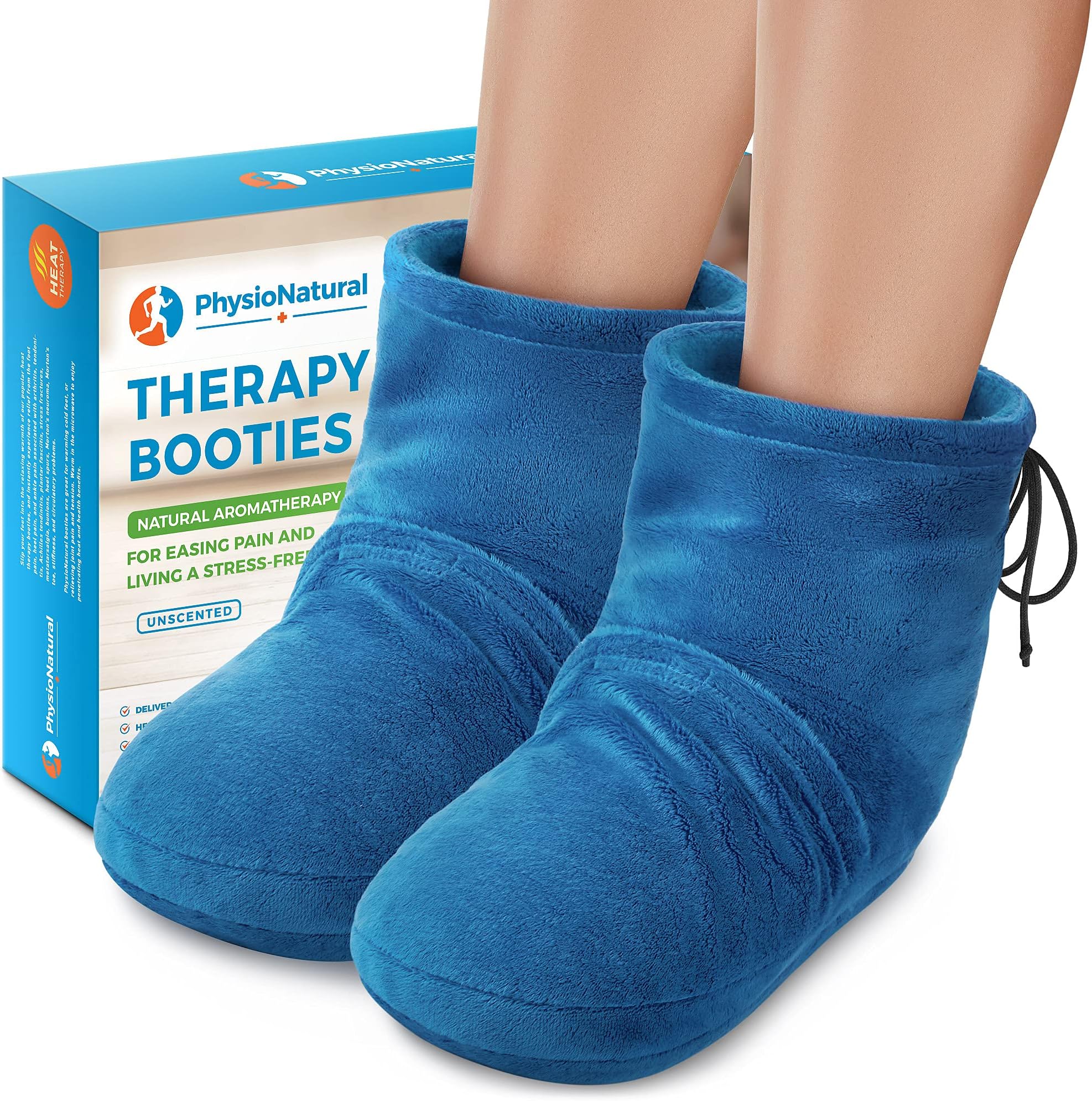 Microwaveable Booties and Feet Warmers - Deep-penetrating Heat for Relieving Foot Stiffness, Sore Muscles and Joints, Achilles tendinitis, Plantar Fasciitis - Slippers for Women & Men