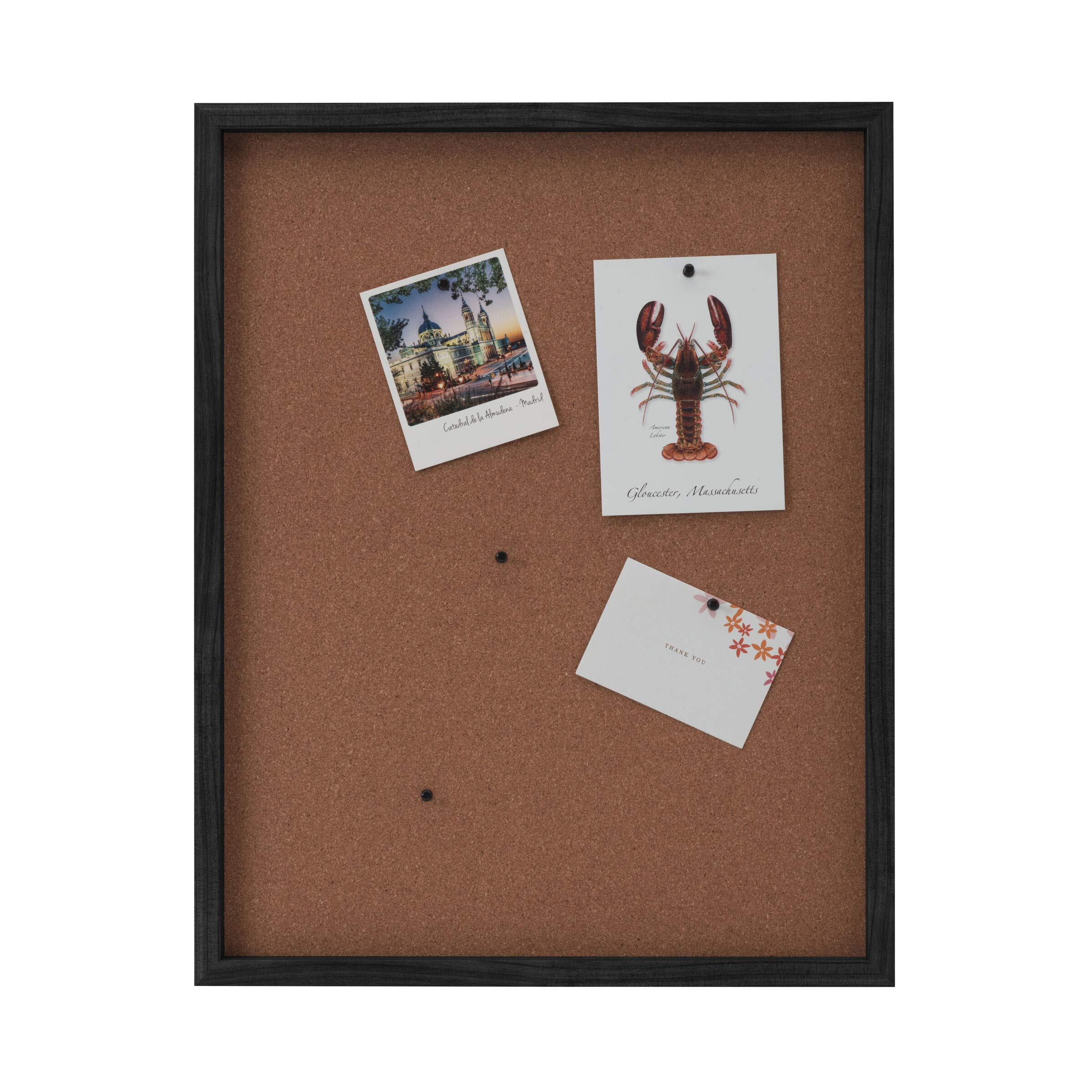 Mikasa Cork Board with 5 Tacks, 24x19-Inch, Black