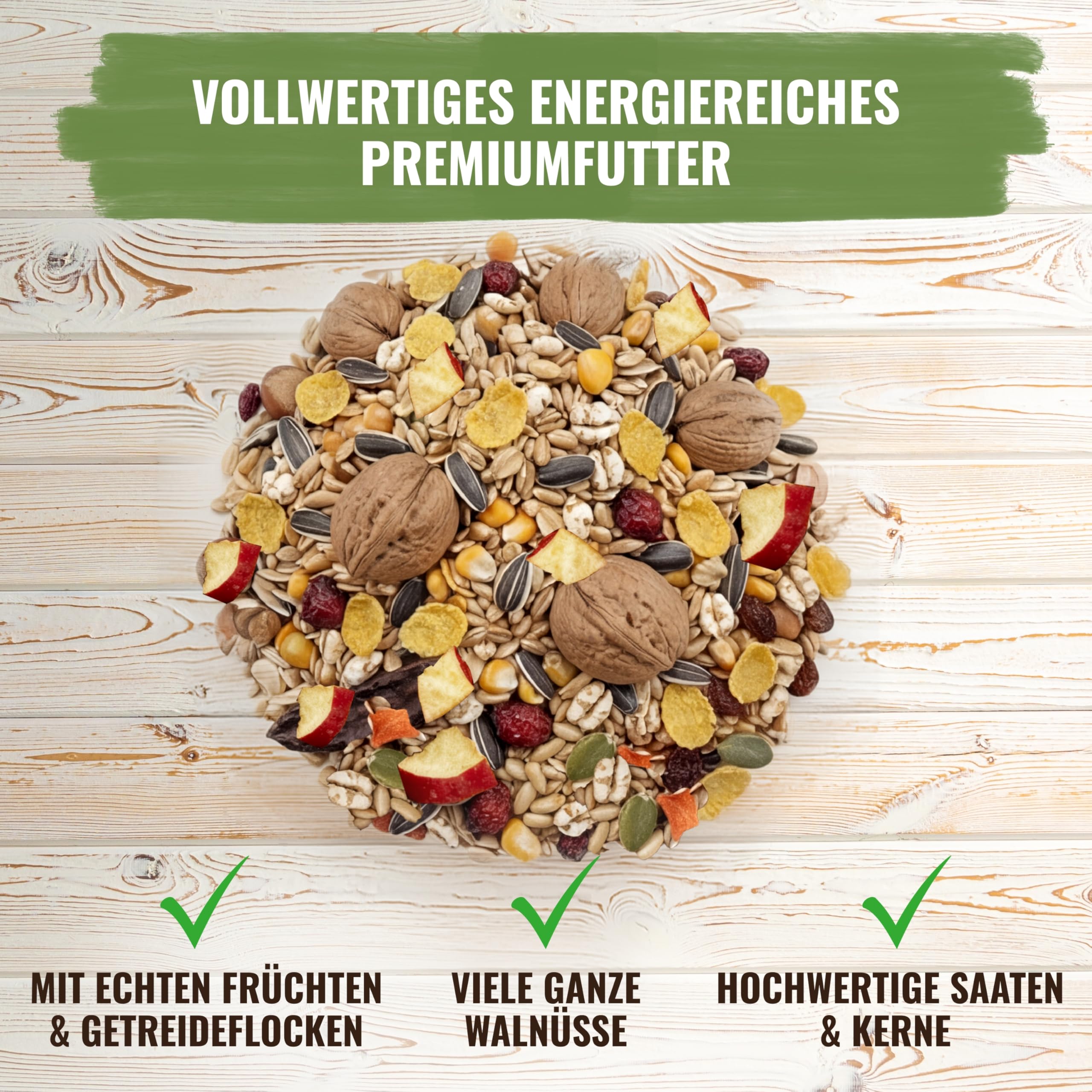 Comida para ardillas y ardillas, 600 g, para todo el año, con nueces en cáscara