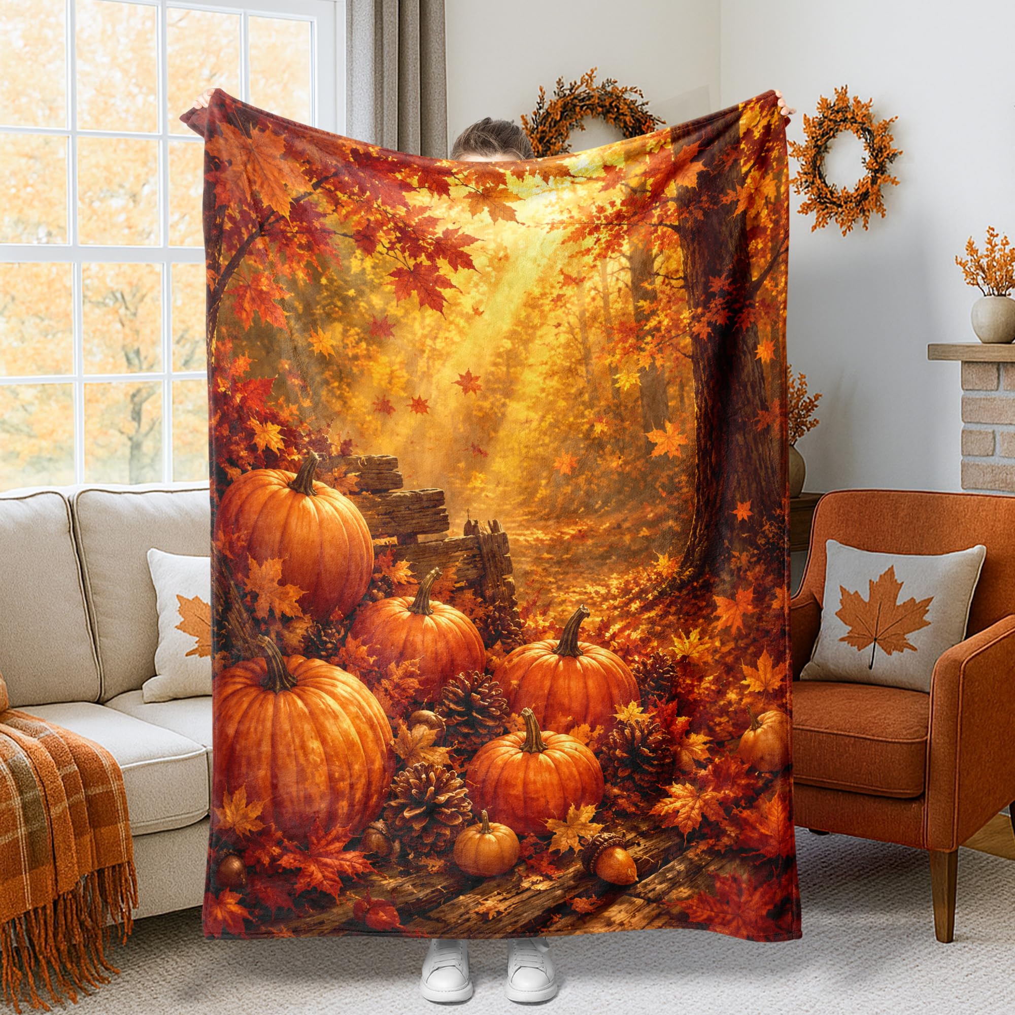 Couverture d'automne rustique contre le froid grand plaid flanelle lit