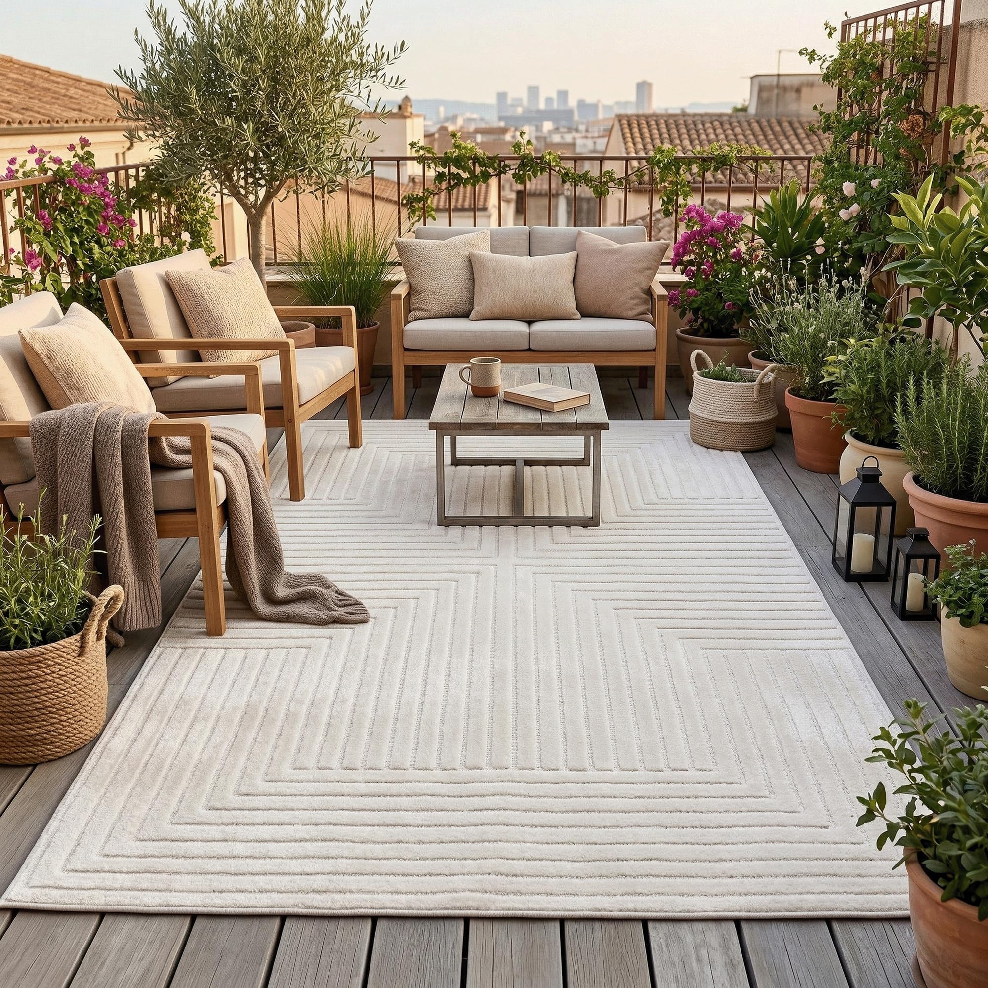 Classy In- & Outdoor Teppich – Wetterfest für Balkon, Terrasse & Garten