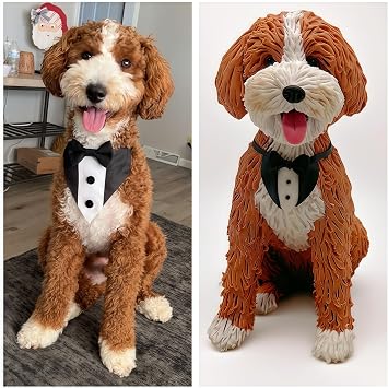 Custom Pet Portrait Cake Topper, Handmade Dog Figurine, Personalized Dog Cat Wedding Cake Decoration, Customized Pet Statue Gift