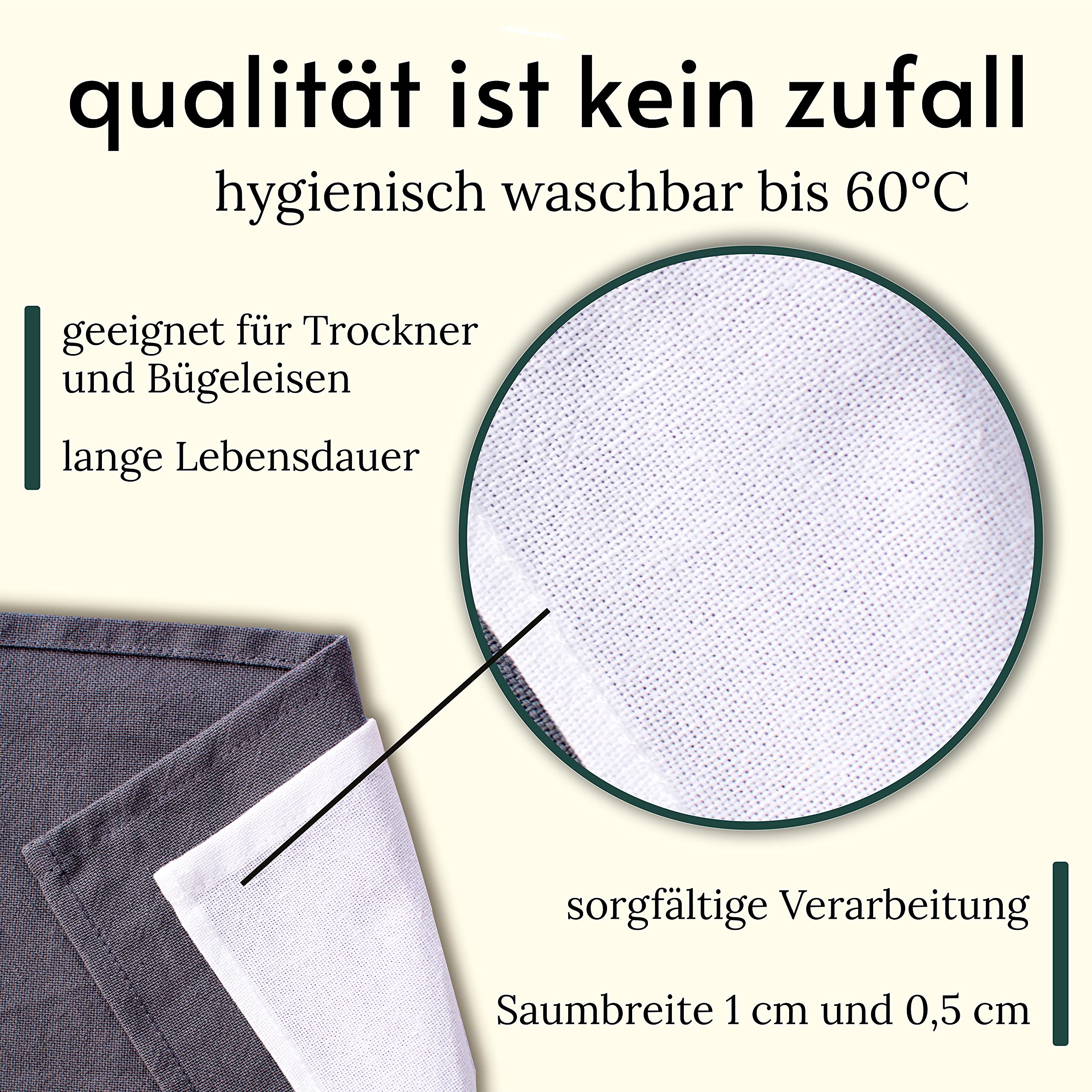 24 Nachhaltige Stoffservietten grau + Faltanleitungen I 45x45 cm I 100% Bio-Baumwolle - Aufwertung des Tisches für Anlässe und Alltag