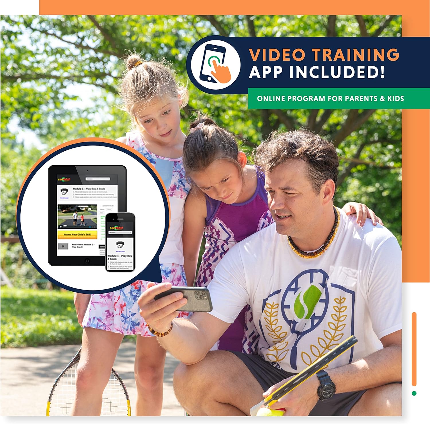 Kids Tennis Racket with Training Videos – Aluminum Youth Tennis Racket with Neoprene Handle for Children Age 5-12 – Learn Faster and Play Better by Street Tennis Club