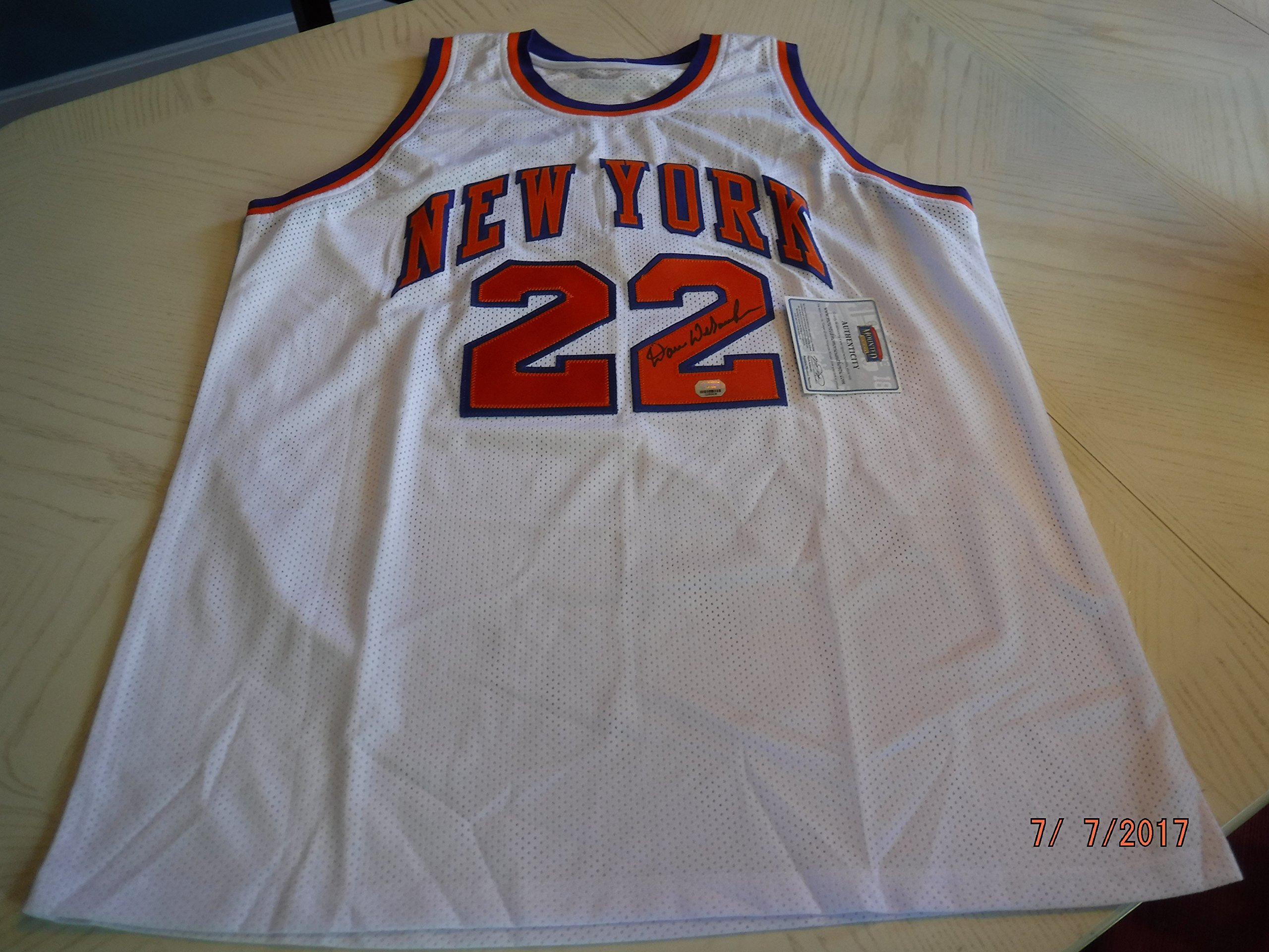 DAVE DEBUSSCHERE Signed Knicks Basketball Jersey -Mounted Memories