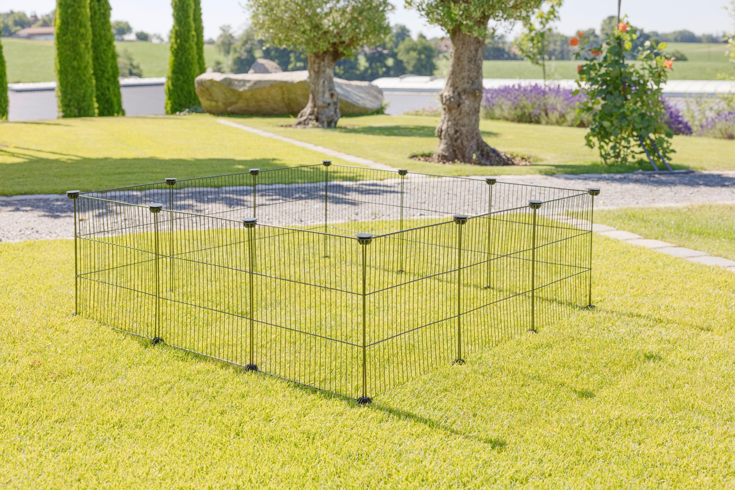 Kerbl Pet Recinto Exterior Hopsi, 12 Mallas de 35x35cm Cada una, Flexible y Extensible, fácil de Montar, Sistema de conexión