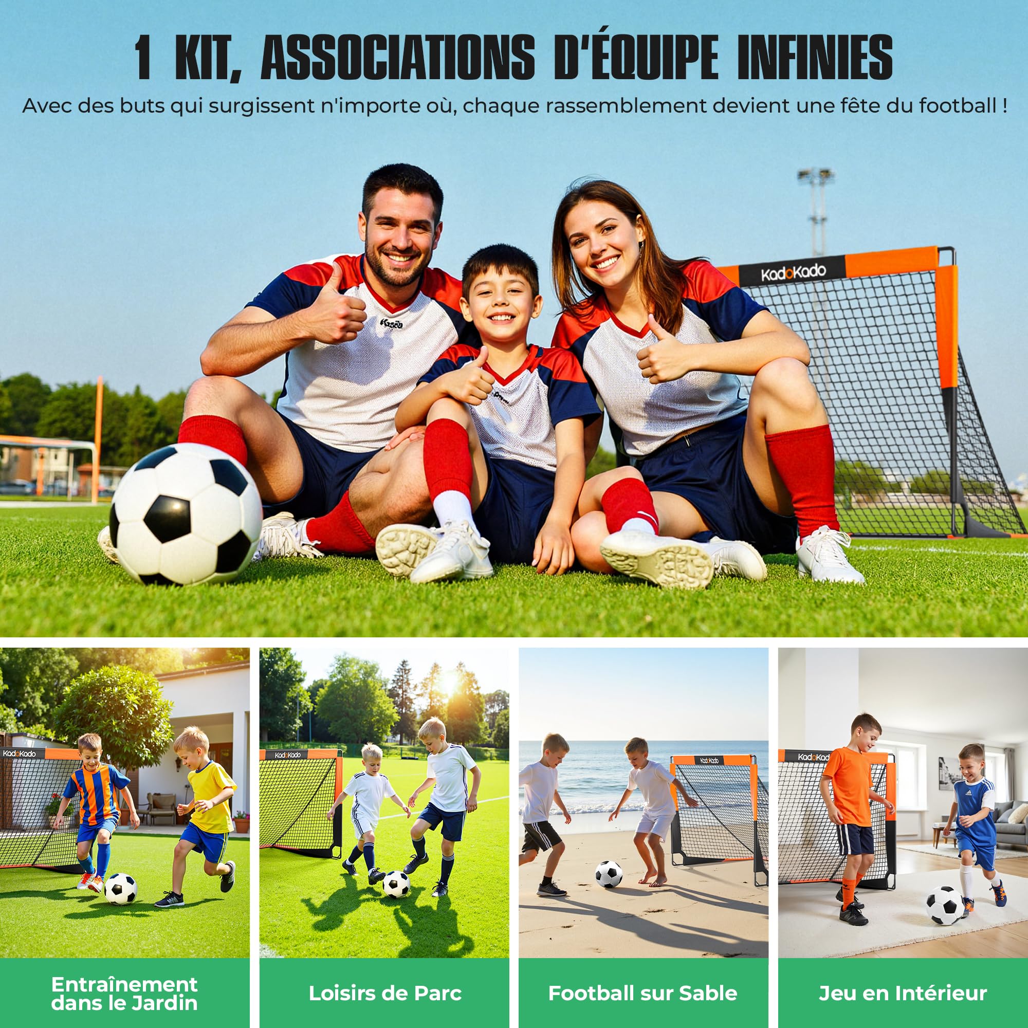 But de Football Pliable et Portable pour Enfants, Cage de Foot Exterieur 120x90x90cm avec Sac de Transport