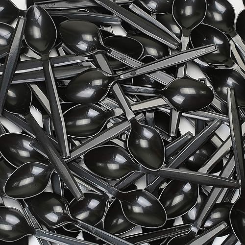 Miniatura 3 de Cubiertos de plástico desechables HeavyWeight (cucharaditas - Negro, 100)