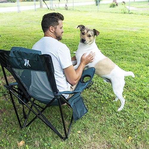 Miniatura 9 de Kijaro Silla plegable para campamento disfruta del aire libre en esta silla al aire libre con un portavasos integrado y organizador lateral o