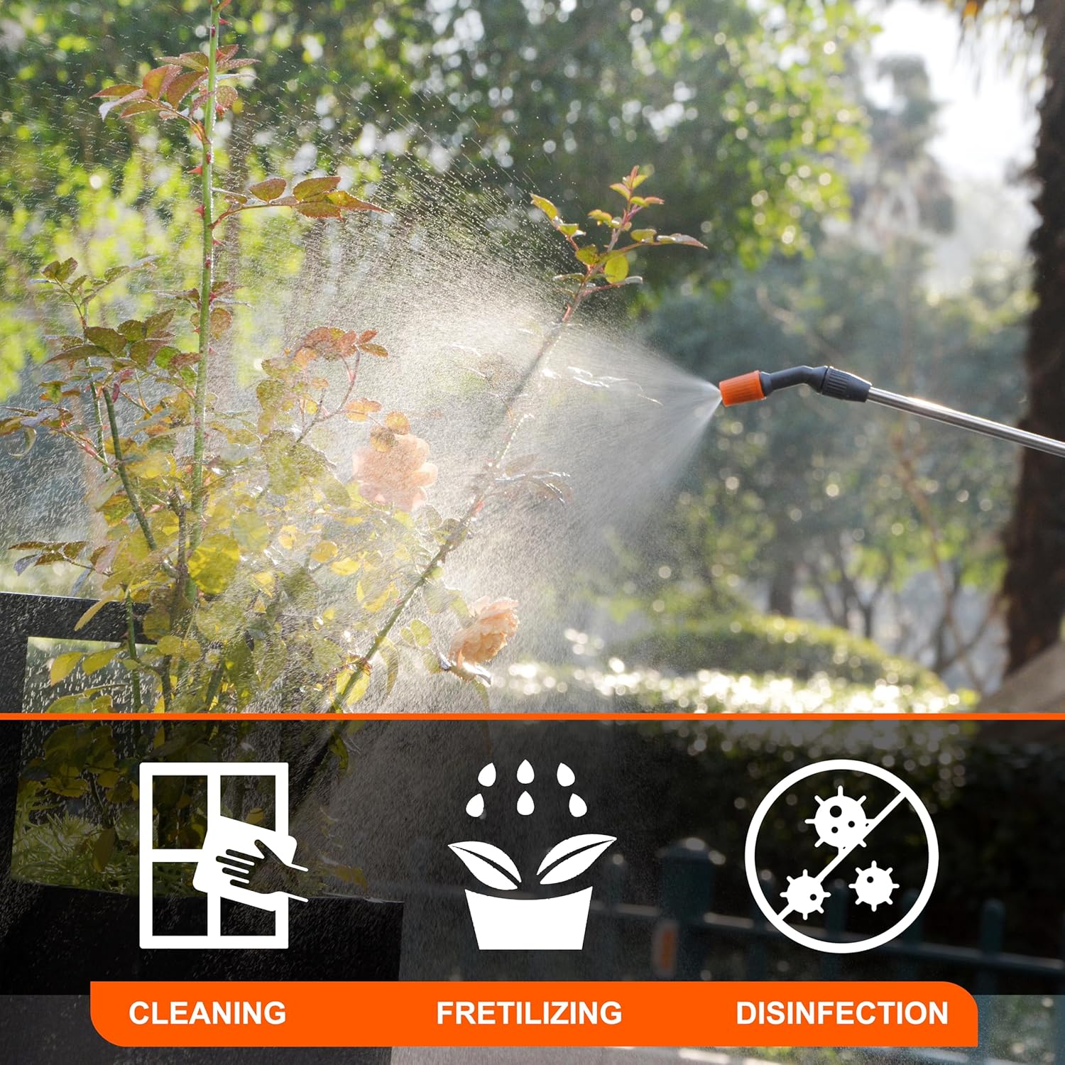 ES4-PRO Electric Sprayer 1 Gallon Built-in 4000mAh,Rechargeable Battery Powered Sprayer with Telescopic Wand,Plant Mister,Kitchen Cleaning,Indoor Watering Can for Plants (Green) - Image 5