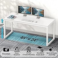 Vista 4 de SHW 48-Inch Commercial-Grade Office Computer Desk, White