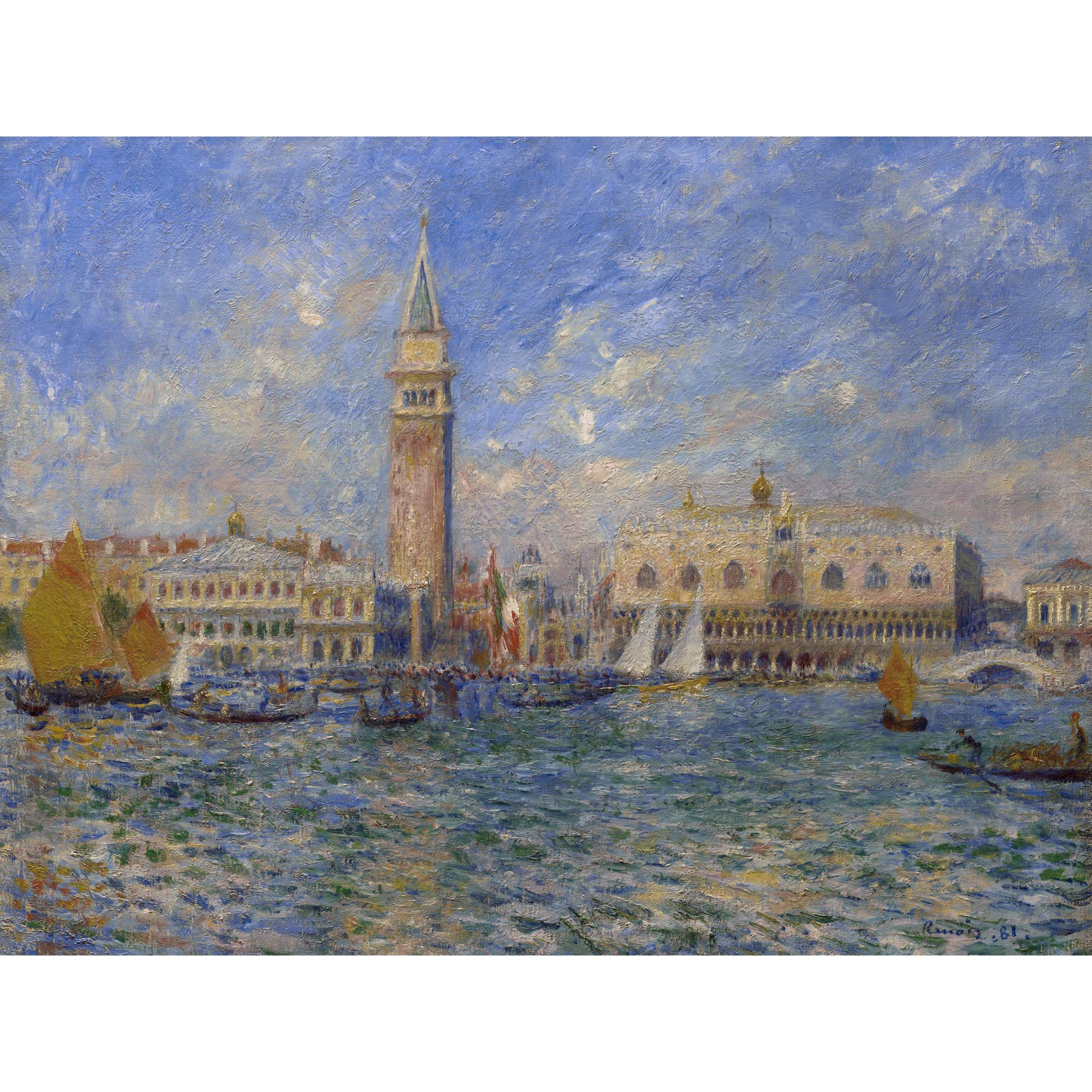 Artery8 Renoir Venice The Doges Palace 1881 Painting Premium Wall Art Canvas Print 18X24 Inch