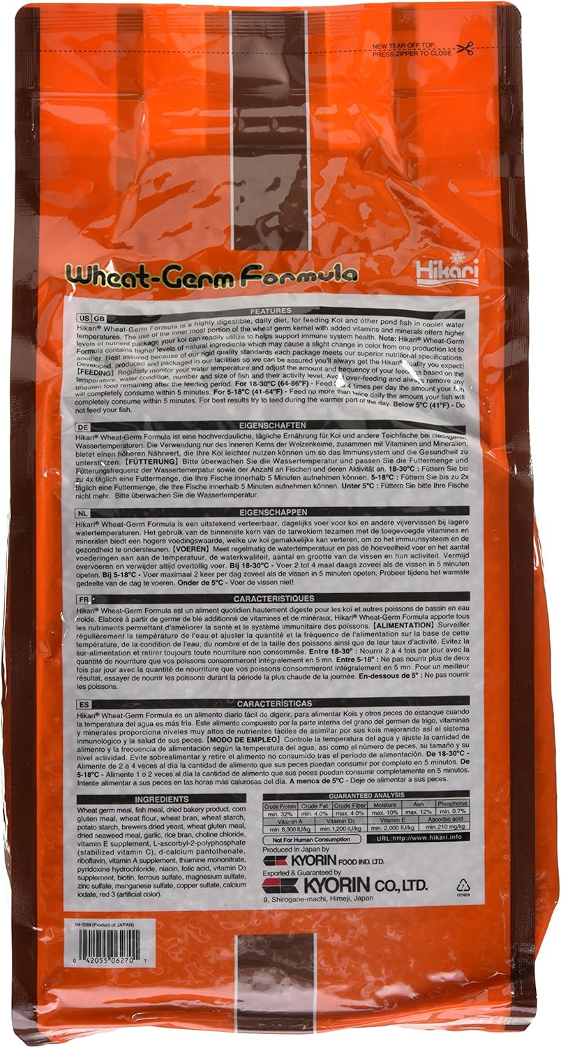Hikari 4.4-Pound Wheat Germ Floating Pellets for Pets, Mini