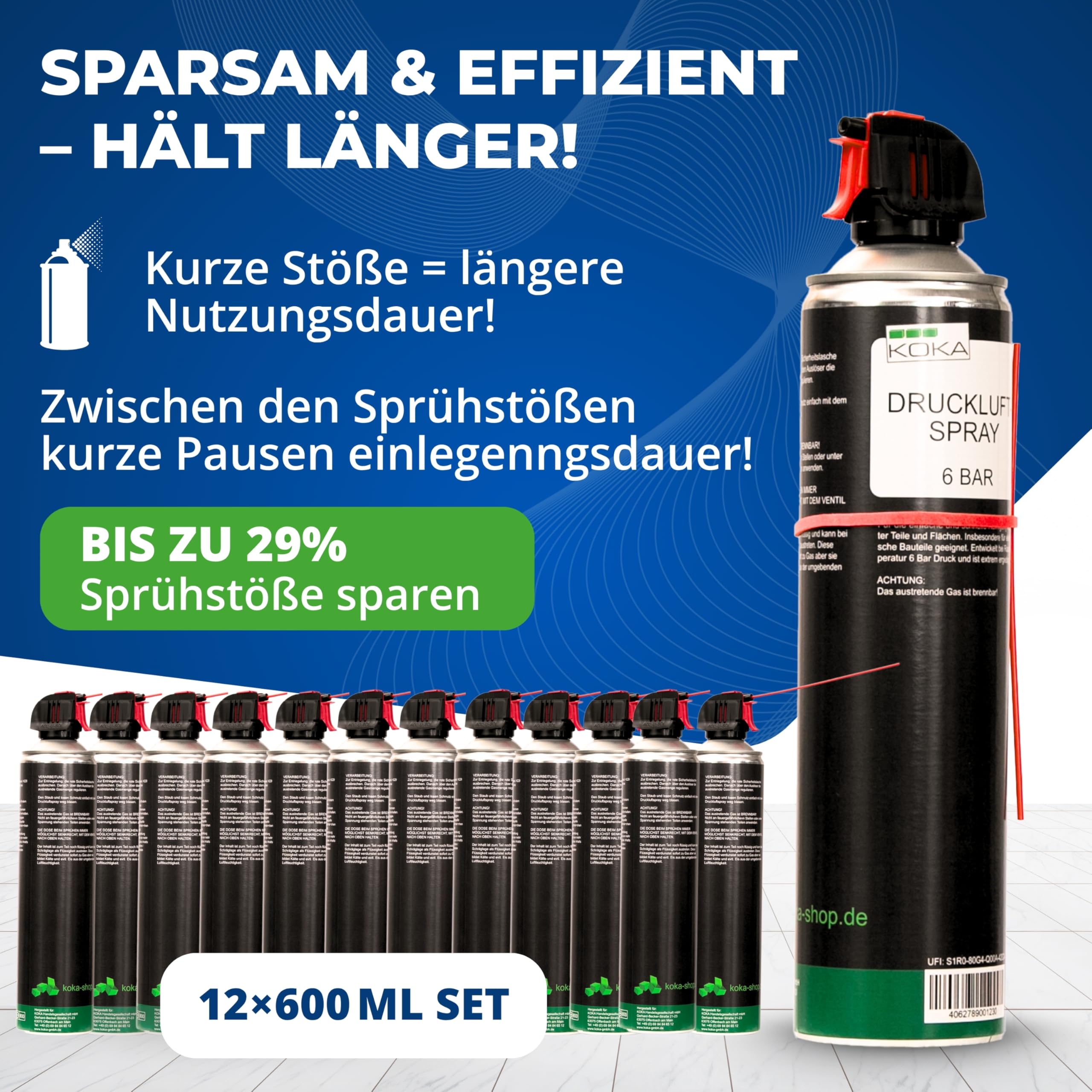 12x Druckluftspray 6 Bar