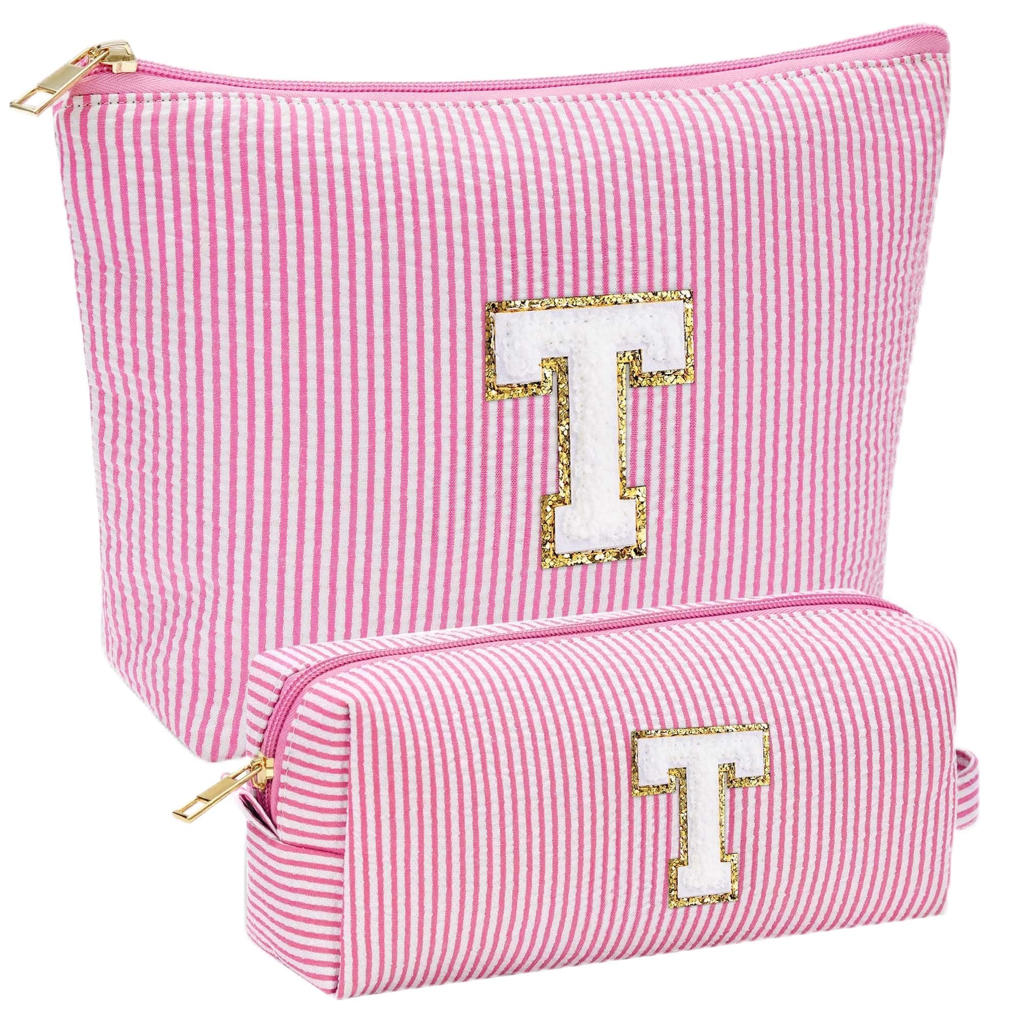 Parima Personalised Gifts for Girls Women - Personalised Make up Bag Initial Make up Bags A Preppy Stuff Birthday Gifts for Women Gift for Girl Womens Girlfriend Teenage Girls Gift Makeup Bag — view 10