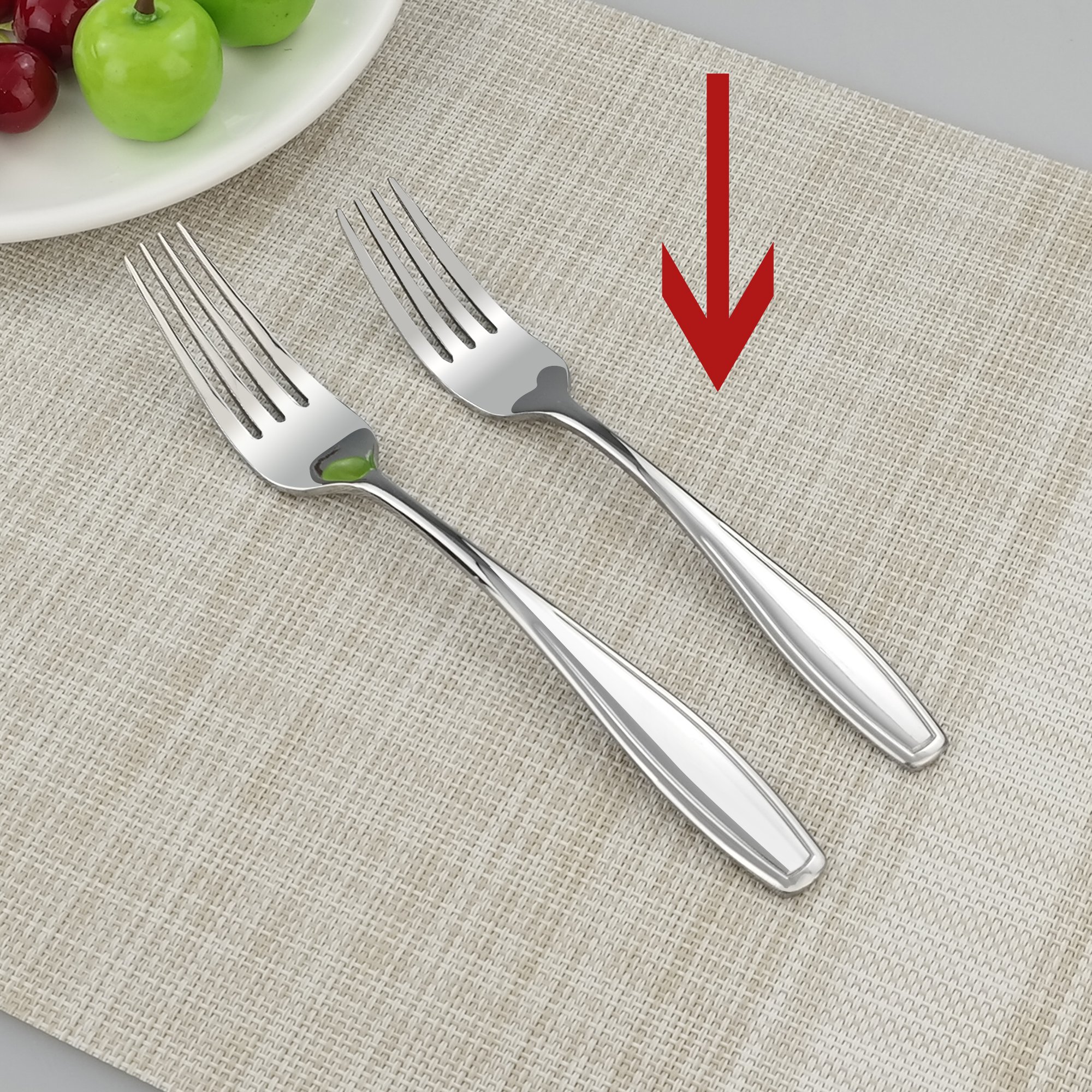 Set de couverts en acier inoxydable Salad Forks-12 Silver