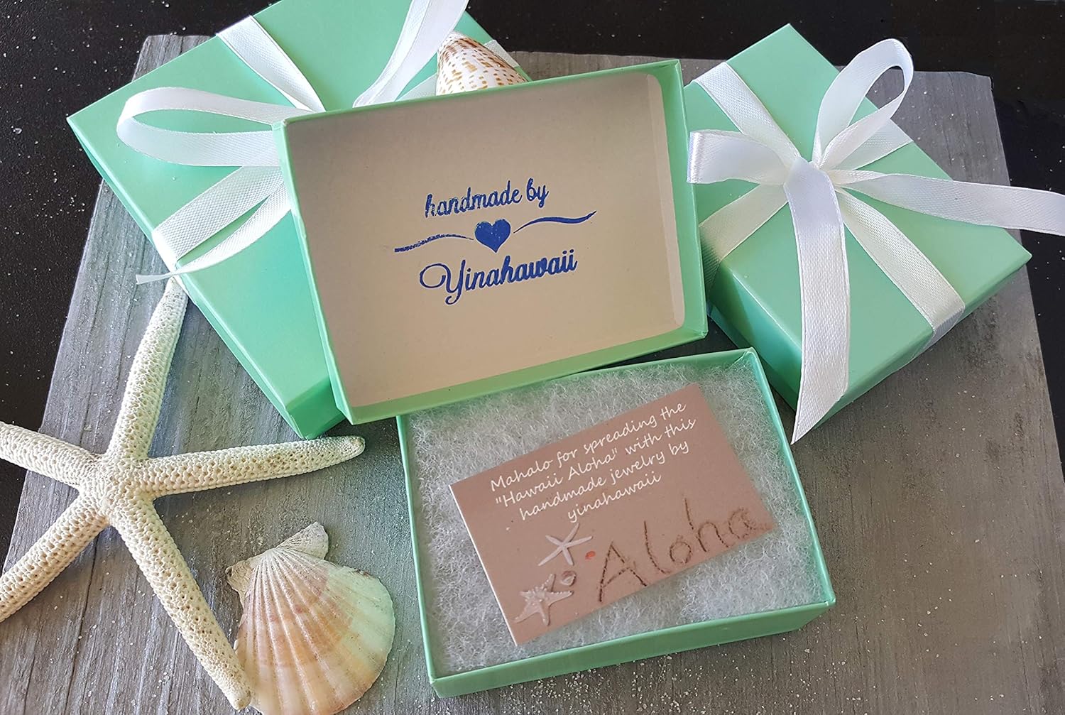 Yinahawaii Handmade Sea Glass Earrings For Women, Hawaiian Jewelry for Women, Wire Teal Earrings, Beach Jewelry For Women, Unique Earrings for Women, Sea Glass Jewelry, Handmade Earrings, Beach Gift - Image 2