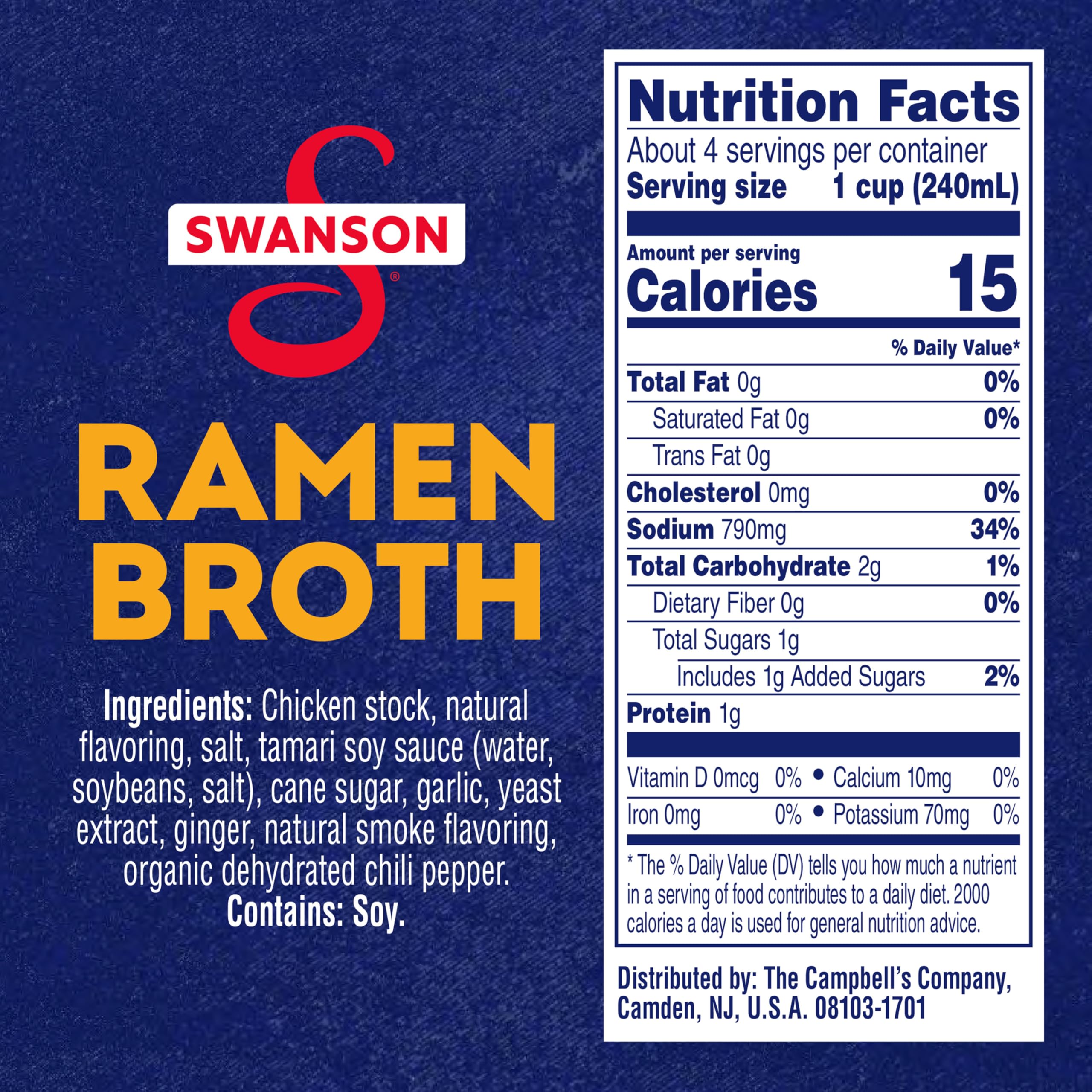 Swanson Ramen Chicken Broth, 32 Oz Carton (Pack of 4)