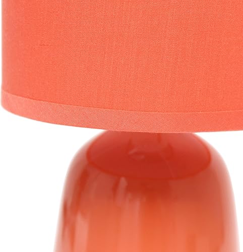 Miniatura 9 de Simple Designs LT1134-ORG- Lámpara de cerámica tradicional con base en forma de dedal de 10.04 pulgadas de alto con pantalla de tela a juego para