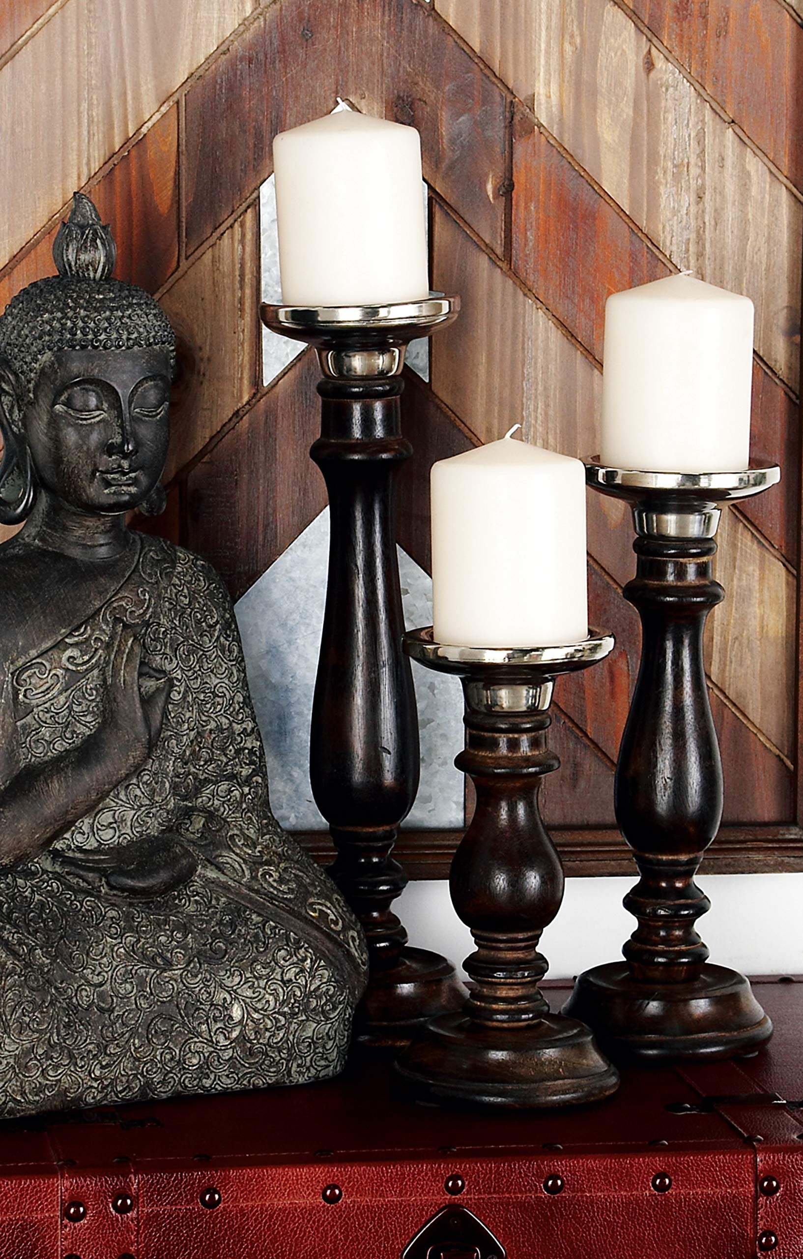 （⑨）　キャンドル Amazon.co.jp: Deco 79 51574 ウッド/アルミニウム キャンドルホルダー