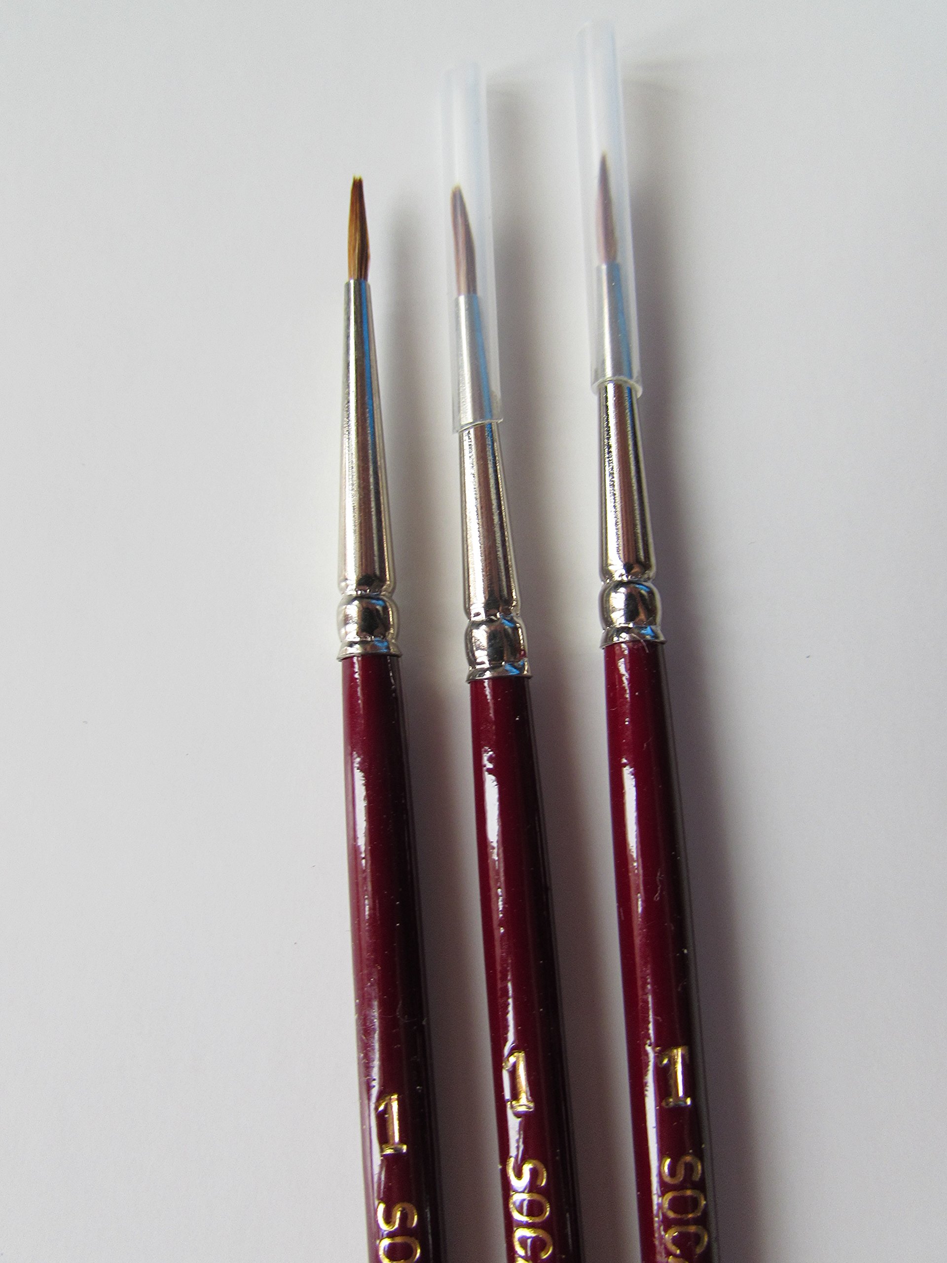 3 pcs Artist Quality Finest Sable Imitation Hair 