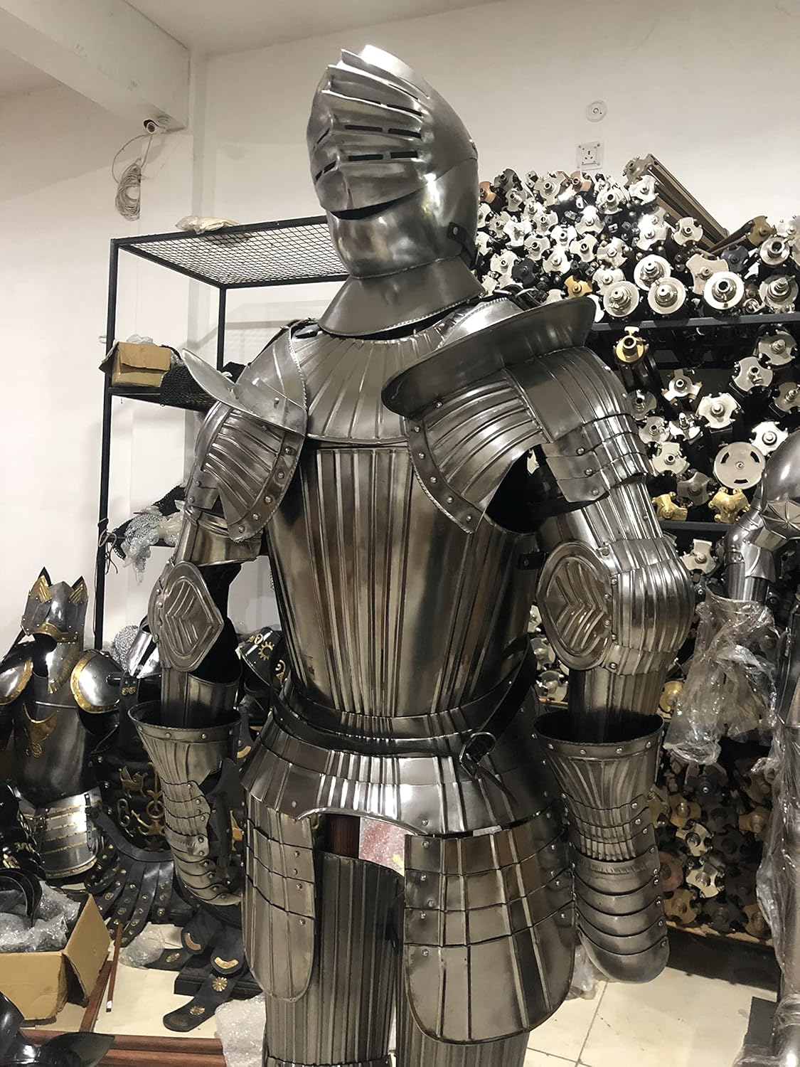Medieval Knight Combat Full Suit of Armor Reenactment Silver Decorative Item Best Gift Armor Warrior Costume