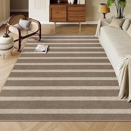 Miniatura 33 de Lahome Alfombra de yute a rayas fácil para patio al aire libre, alfombras lavables de 3 x 5 pies para entrada, porche, casa de campo, alfombra
