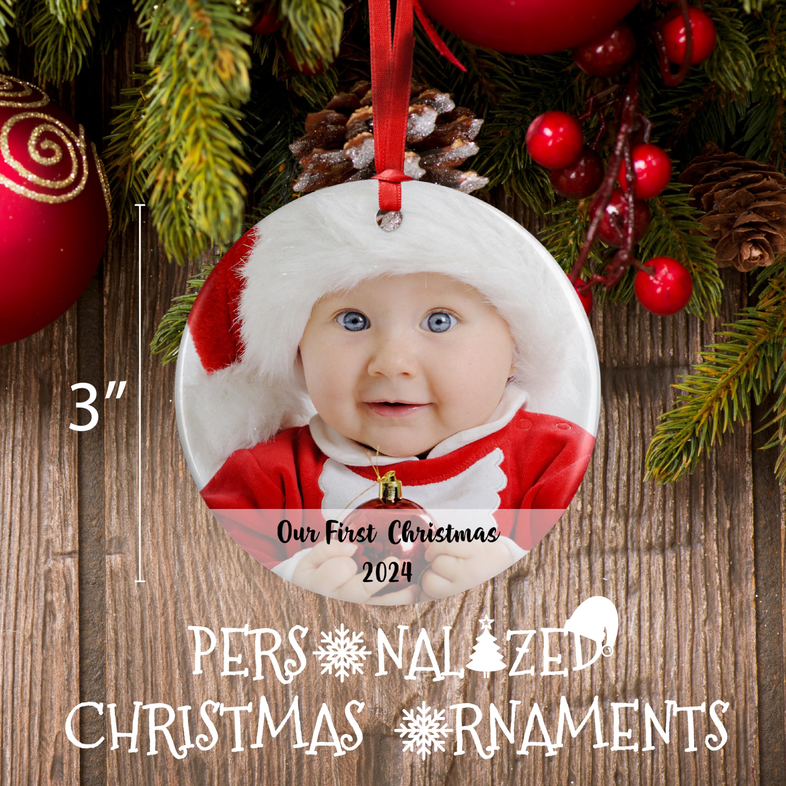 Amazon.co.jp: Babys First Christmas フォトオーナメント 2022年 写真