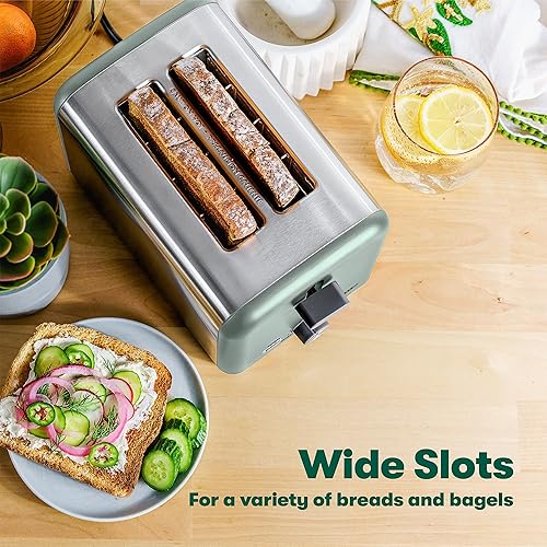 Vista 43 de BELLA Tostadora de 2 rebanadas, resultados rápidos y uniformes cada vez, ranuras anchas que se adaptan a cualquier tamaño de pan como bagels o Acero