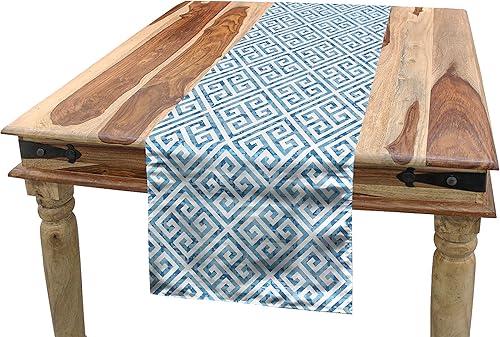 Miniatura 56 de Ambesonne Mal de Ojo Tablero de Mesa, Patrón Simétrico Ojo Que Todo Lo Ve Supersticioso Turco Étnico, Tablero Rectanglar para Comedor y Cocina, 16"