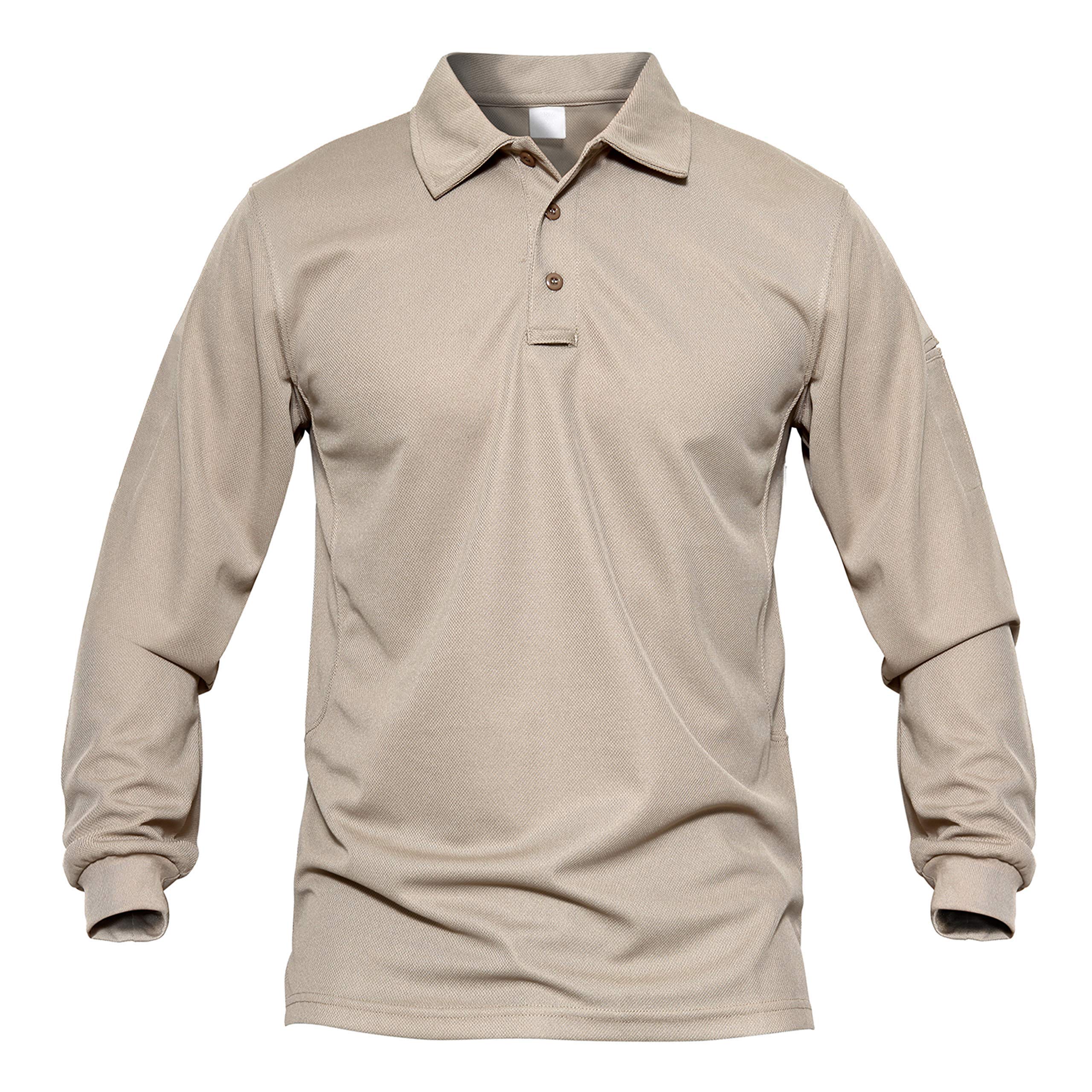 MAGCOMSENMen's Quick Dry Long Sleeve Polo Shirts for Casual Military Golf Hiking