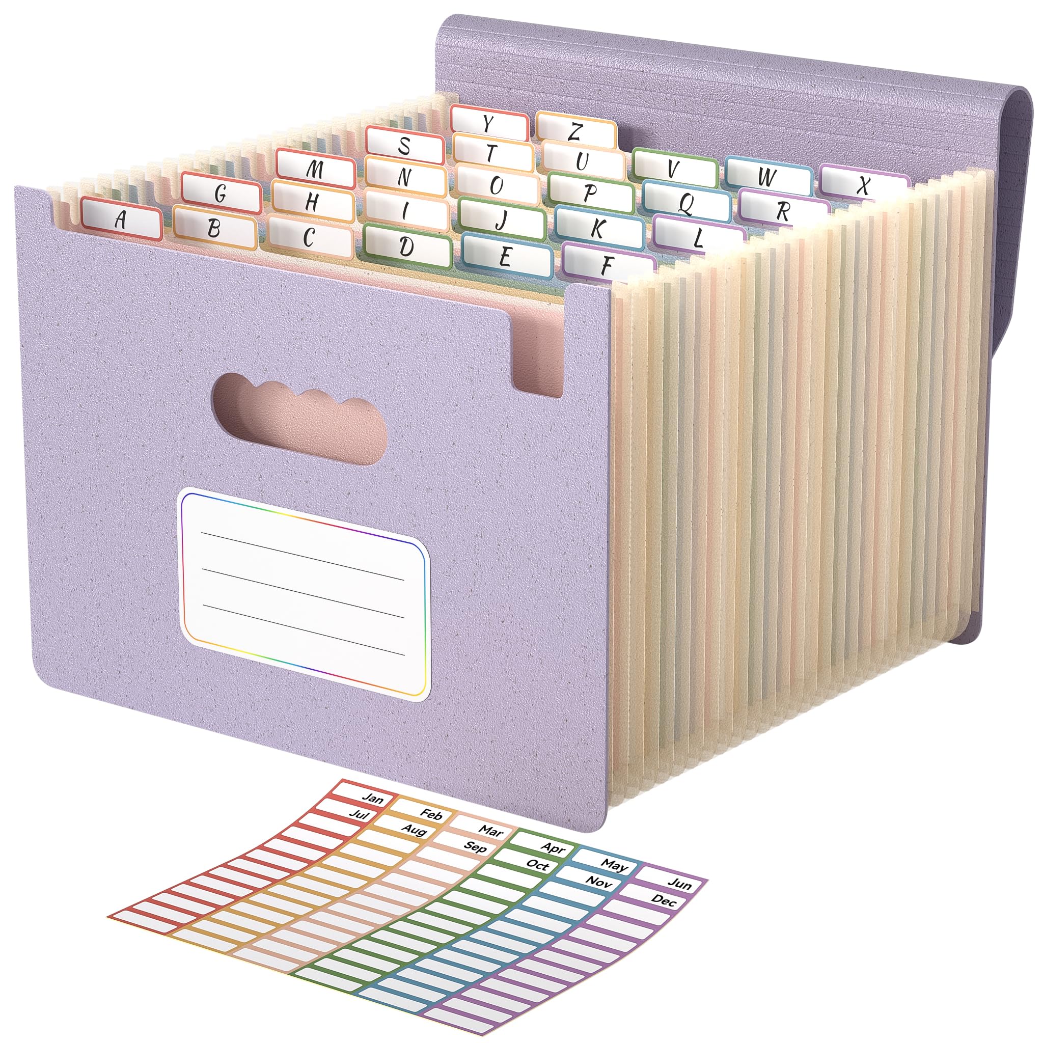 ABC life 26 Pockets Accordion File Organizer, Dusty Lavender